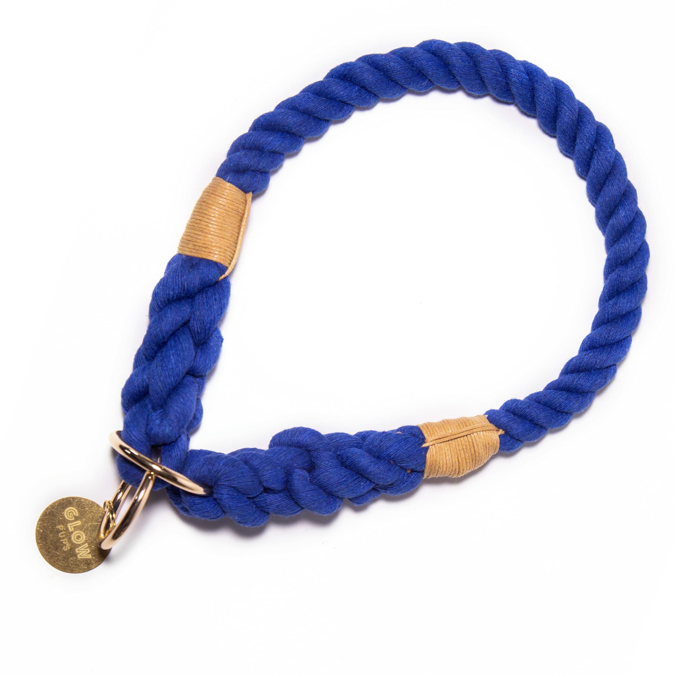 Glow Pups Ombre Rope Dog Collars, Braided Slip Collar For Medium And Large Dogs, Durable And Adjustable Fit, Handmade Stylish Ro