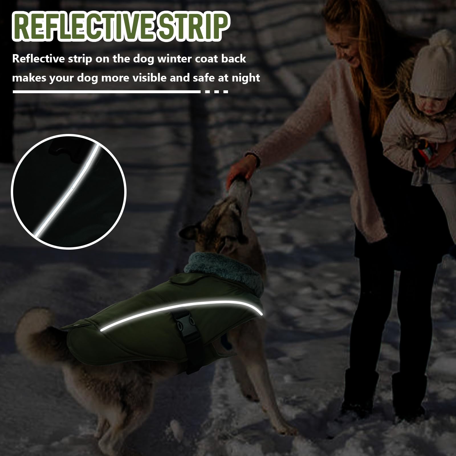 Dentrun Dog Winter Warm Coat - Windproof Cozy Jacket, Thick Fleece Vest, Water Repellent, Reflective, Small To Large Dogs