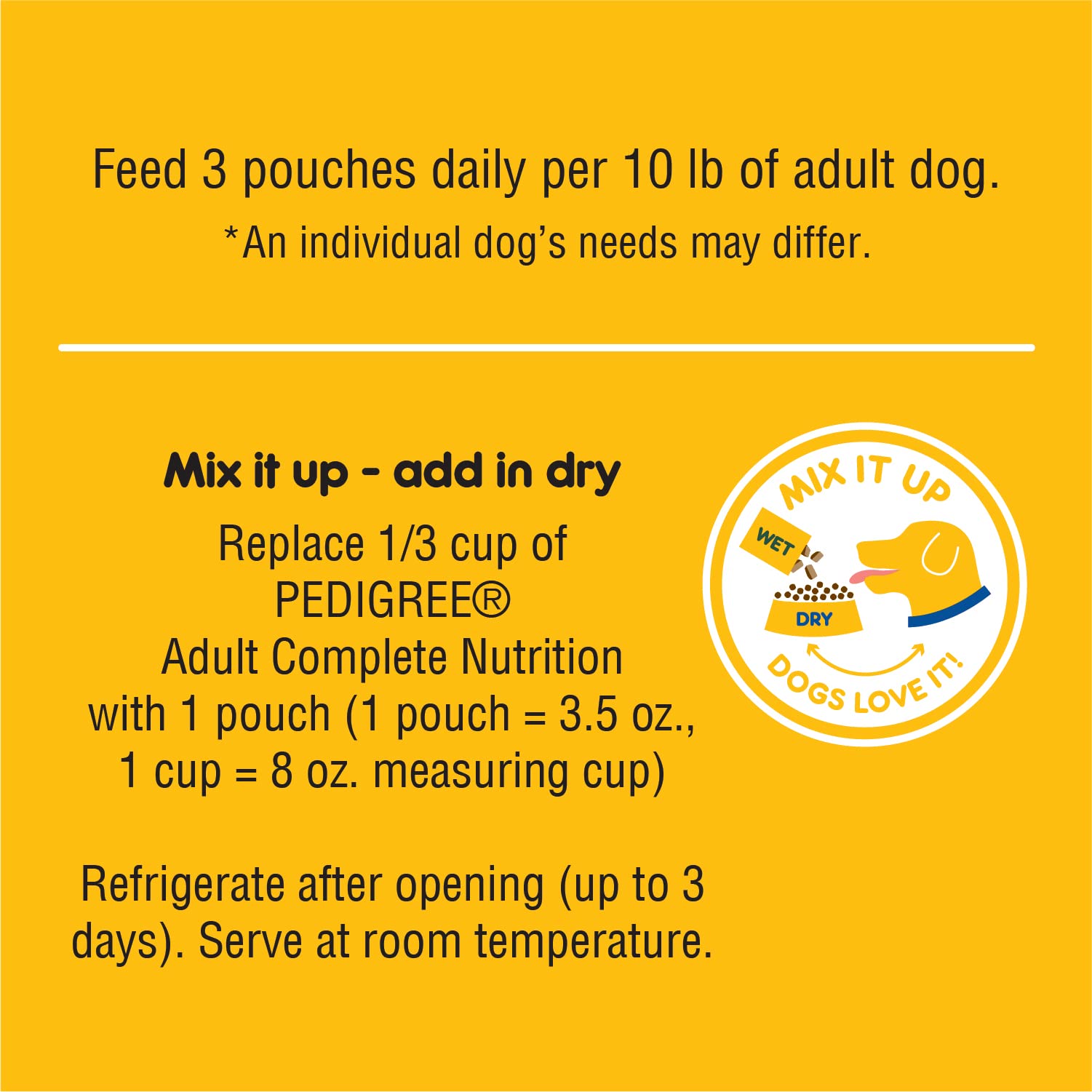 Pedigree High Protein Wet Dog Food Pouches, Variety Pack, 3.5 oz. Pouches,(Pack of 18)