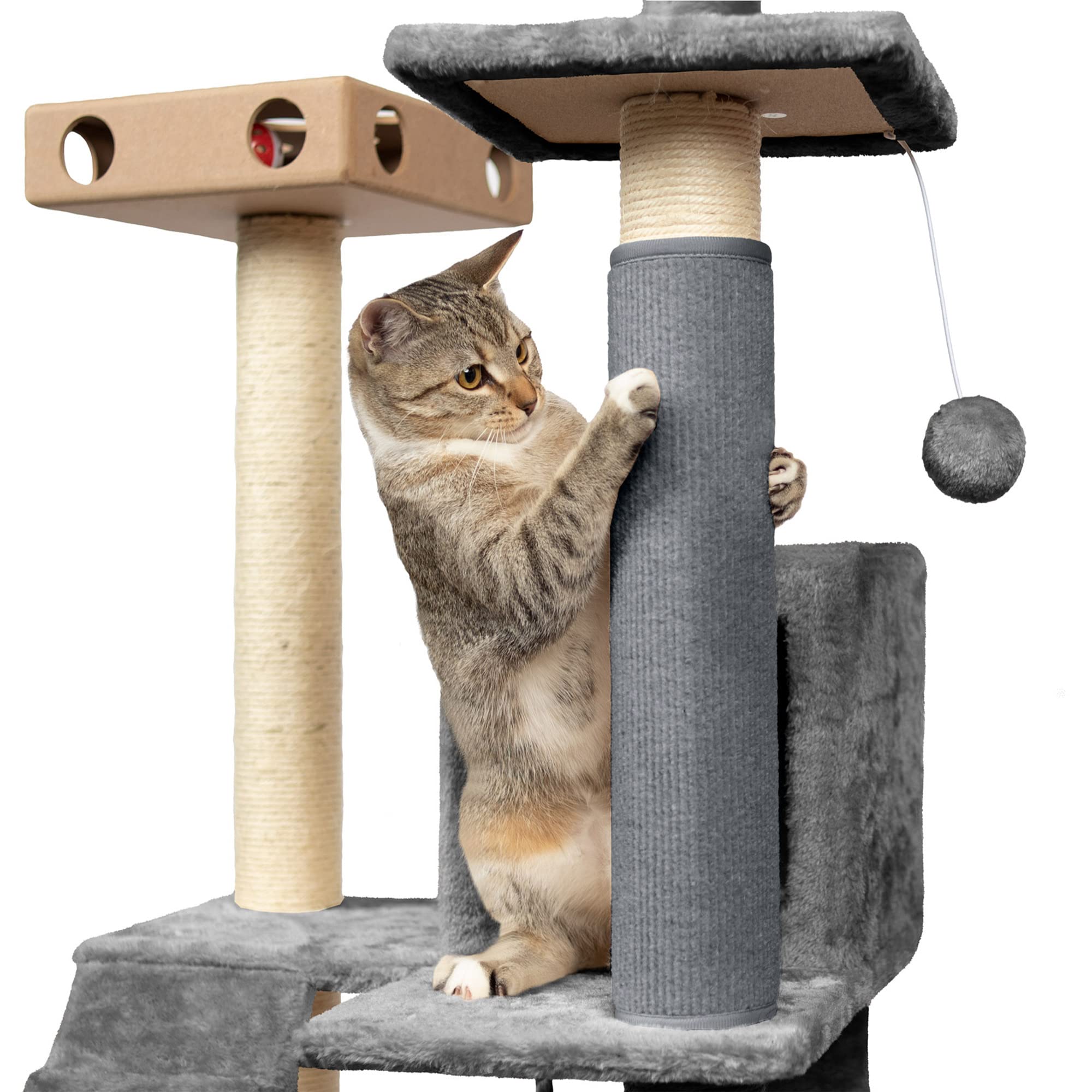 Furhaven Wrap Around Scratching Post Cover for Indoor Cats, Fits Posts Up to 3.5 Diameter, Durable & Less Mess - Tiger Tough Car
