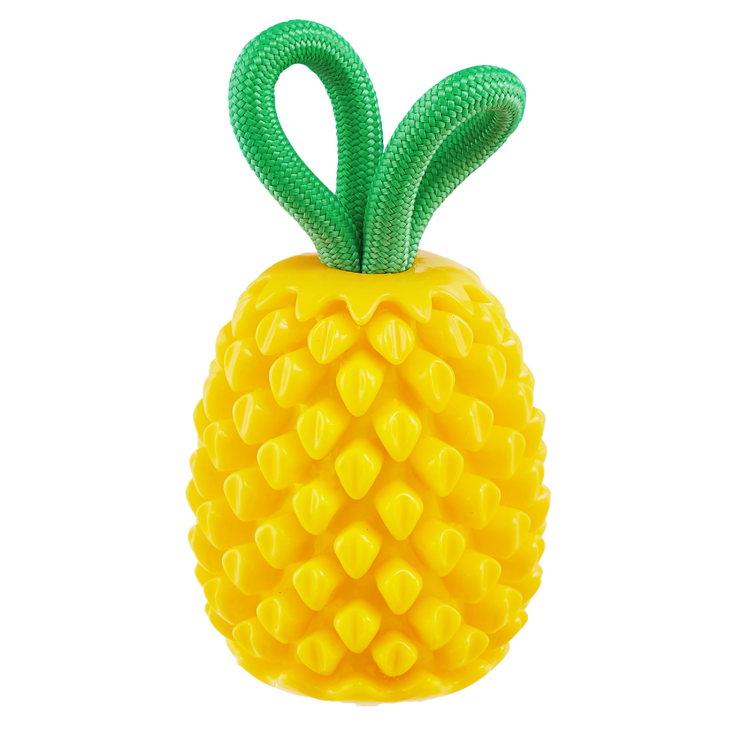 Outward Hound By Planet Dog Dental Pineapple 2-In-1 Interactive Dog Chew Toy And Treat Stuffer, Medium, Yellow