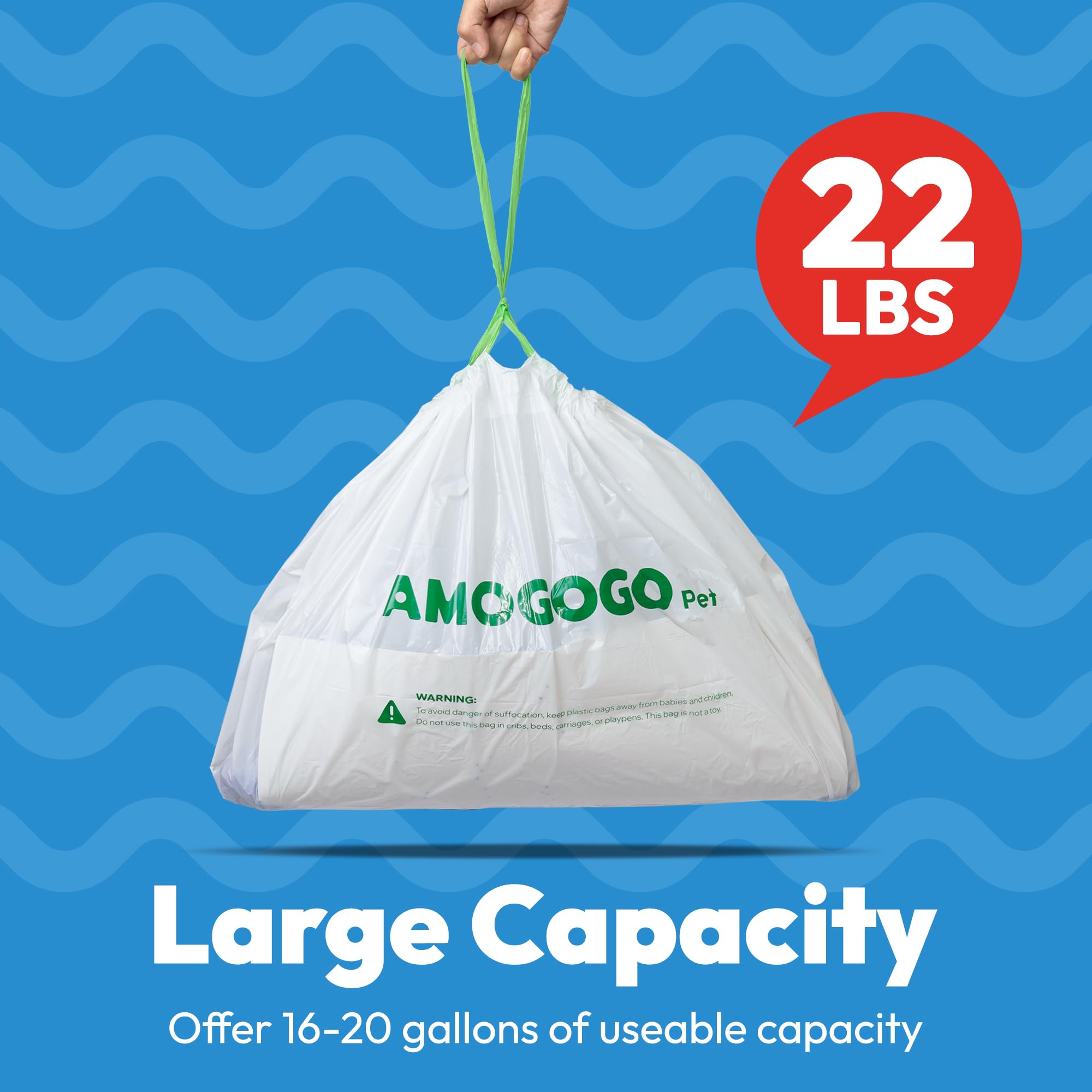 Amogogopet 40 Pack Cat Litter Bags, Compatible With Scoopfree Crystal Litter Box Tray Refill, With Anti-Scratch Cardboard, Heavy