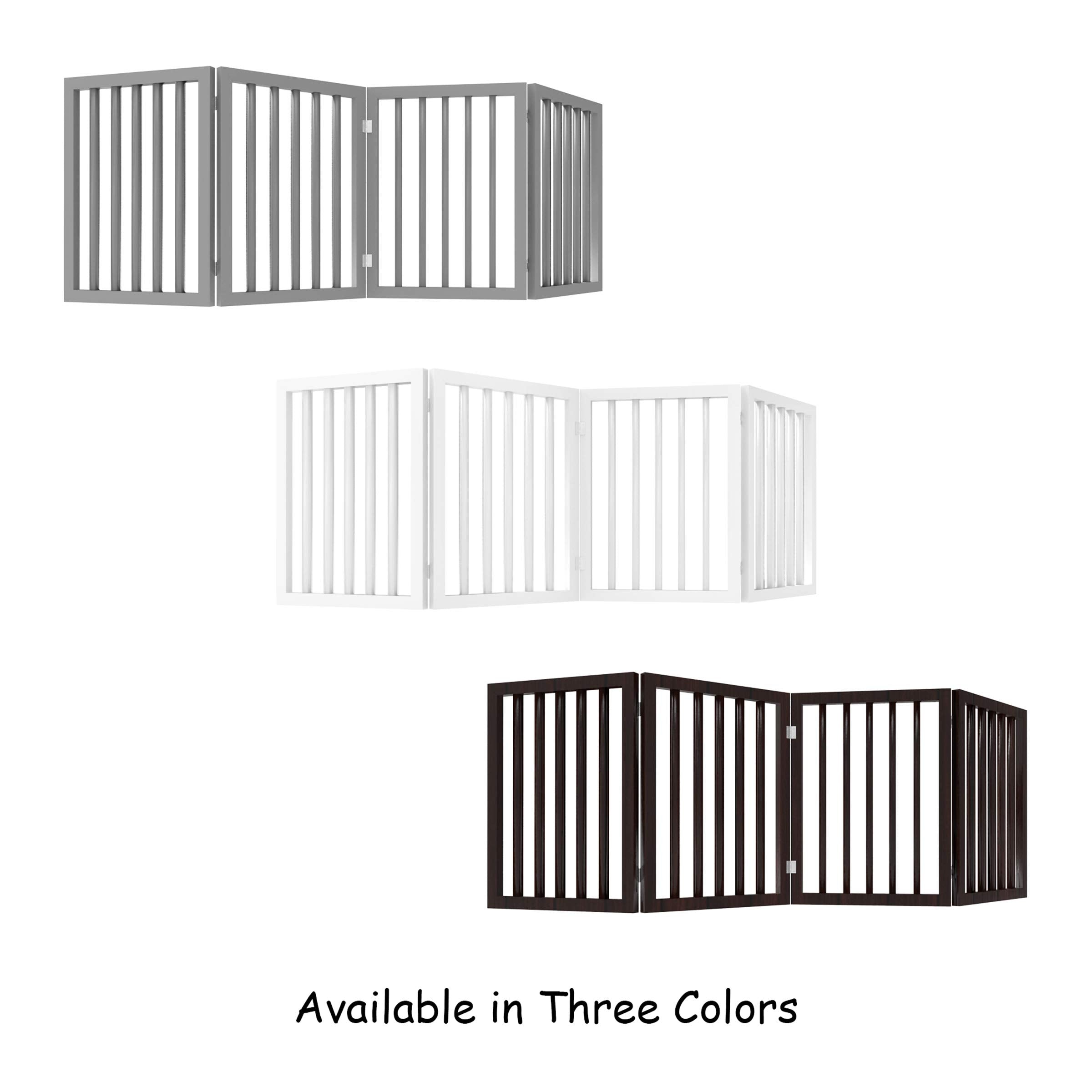 Pet Gate - 4-Panel Indoor Foldable Dog Fence For Stairs, Hallways, Or Doorways - 73X24-Inch Freestanding Dog Gates By Petmaker (Brown)