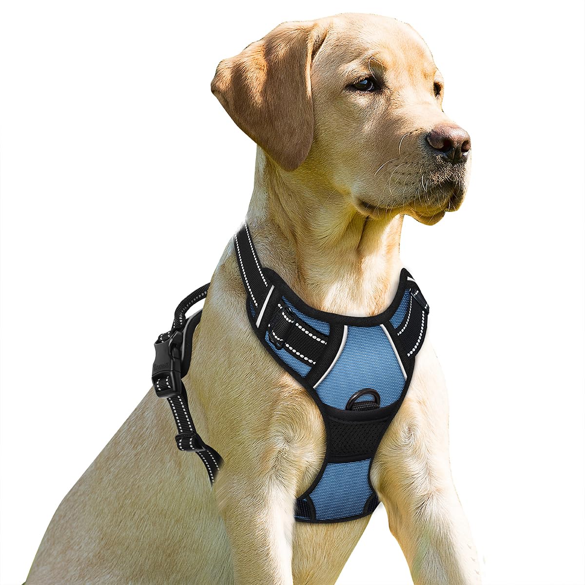 Barkbay No Pull Dog Harness Front Clip Heavy Duty Reflective Easy Control Handle For Large Dog Walking(Navy,Xl)
