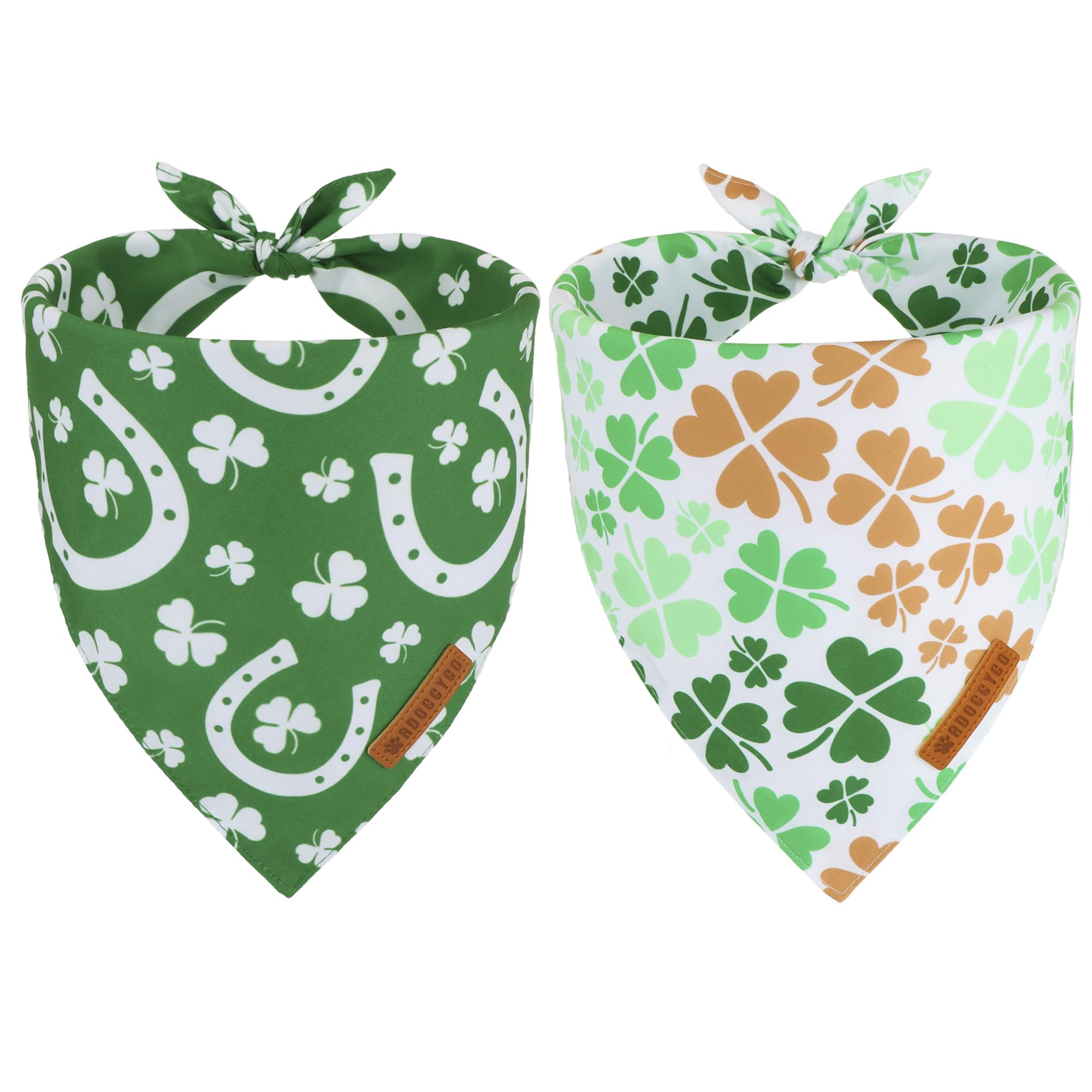 Adoggygo St. Patrick'S Day Dog Bandana, Green Shamrock Scarf, Multi Size Offered, Saint Patrick Day Bandanas For Small Dogs (Sma