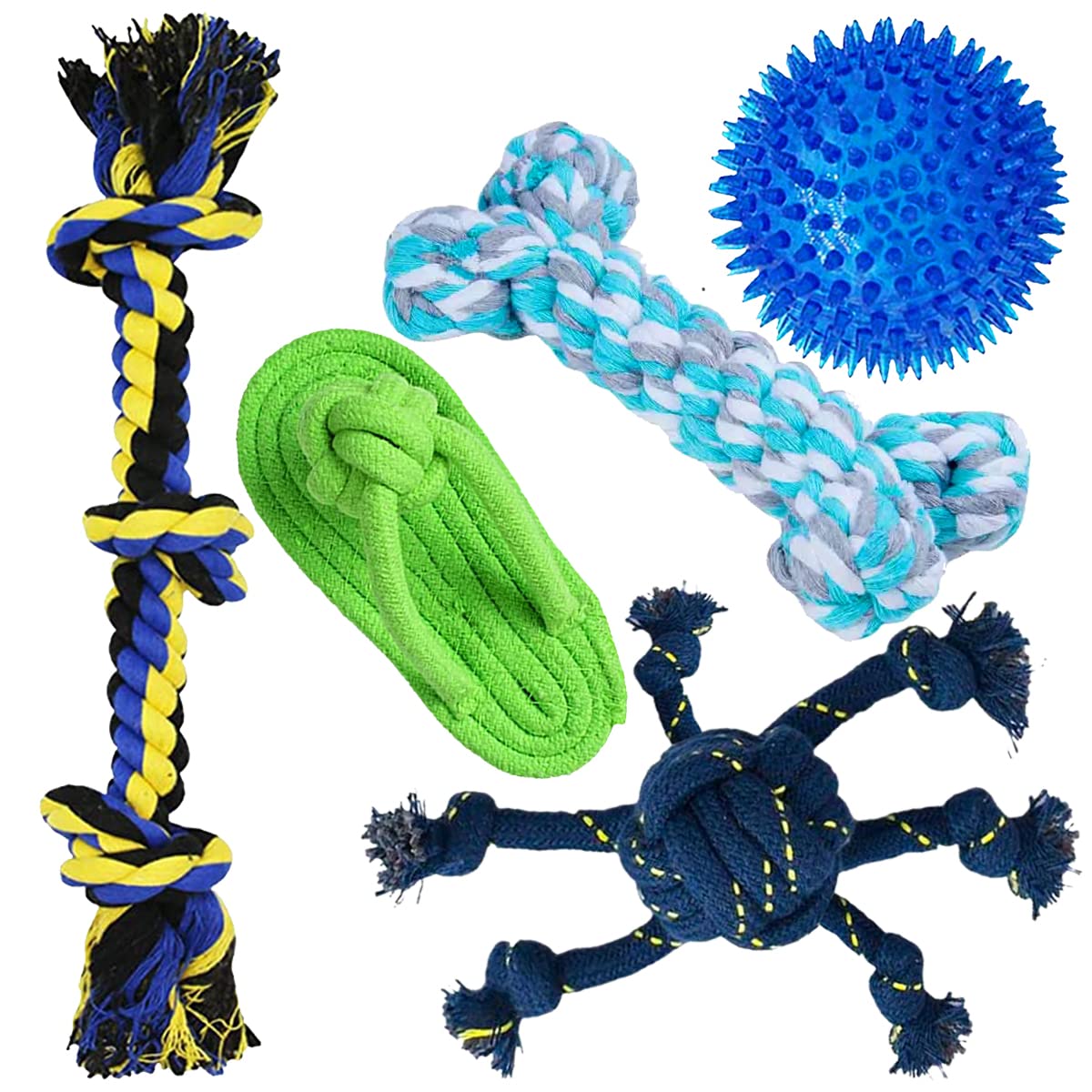 Youhavedeal Dog Toys Combo For Small Medium Dogs, Chewing Teething Toys For Puppies  Color May Vary