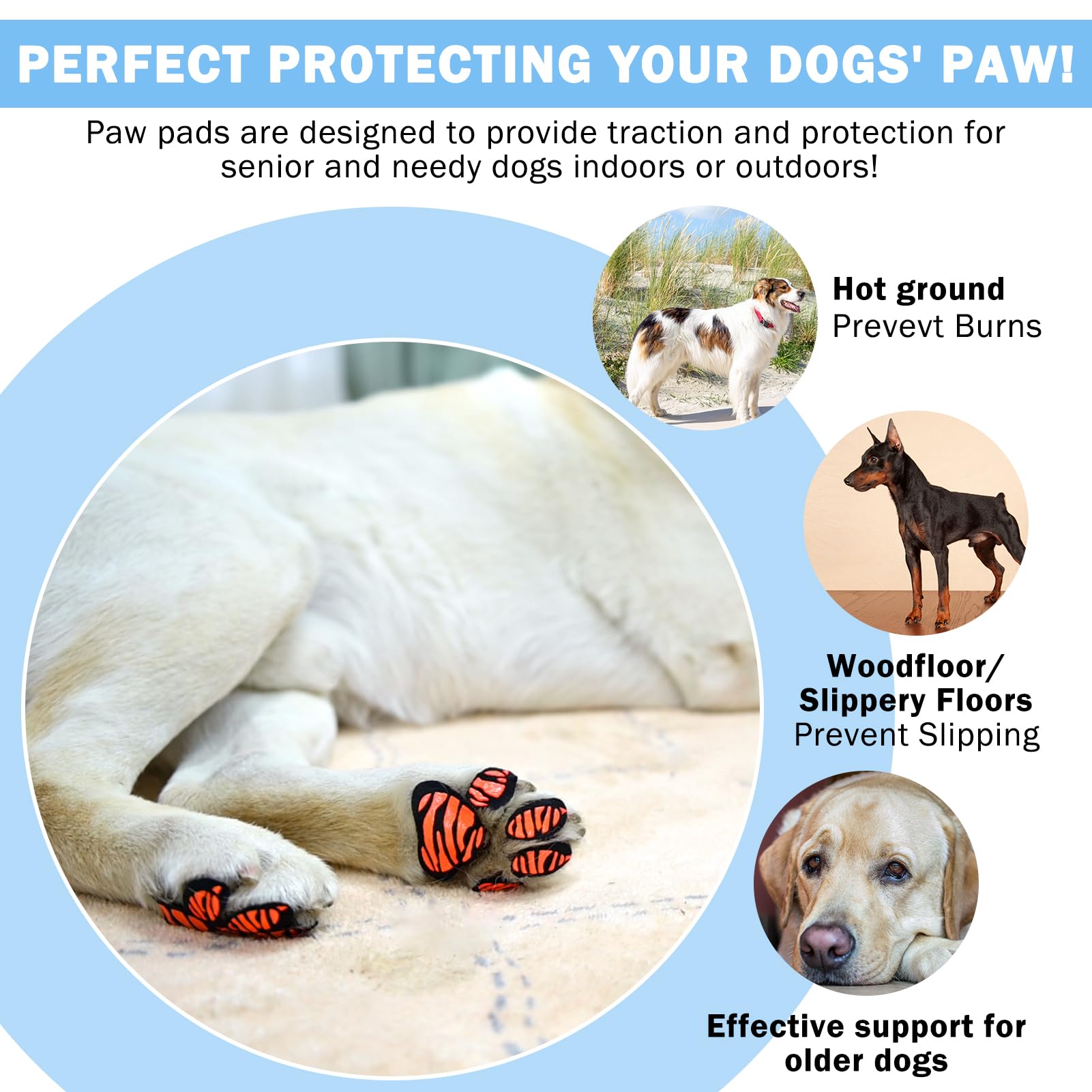 Scenereal Xxl Dog Paw Protector Anti-Slip Grips, Paw Pads For Dogs Traction Non Slip On Hardwood Floors, Hot Pavement Paw Sticke