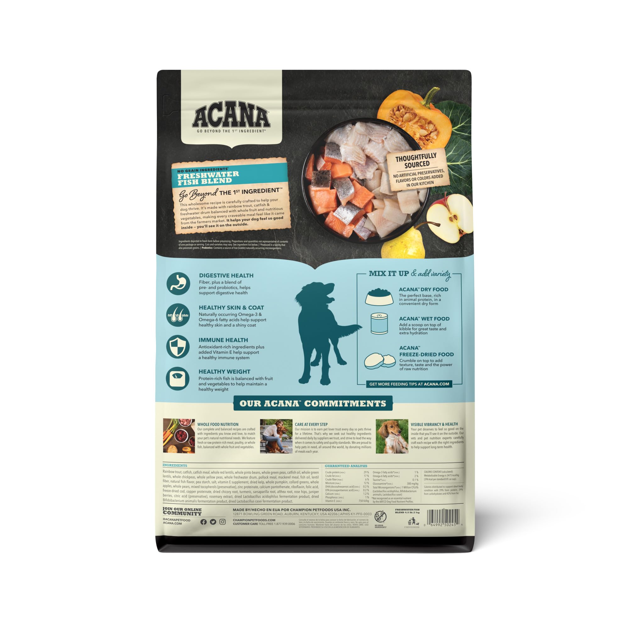 ACANA Grain Free Dry Dog Food, Freshwater Fish Dog Food Recipe, 4.5lb