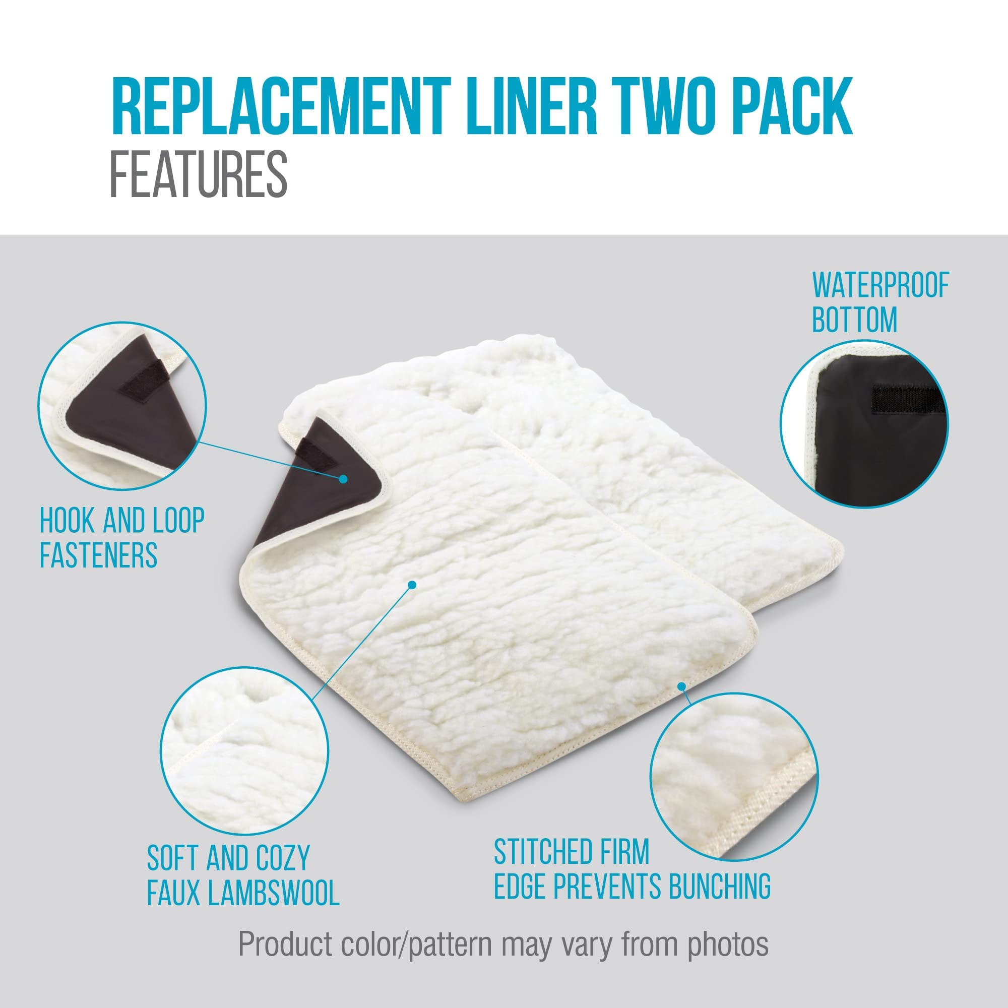 Sherpa (2 Count) Replacement Liners For Travel Pet Carriers - White, Large