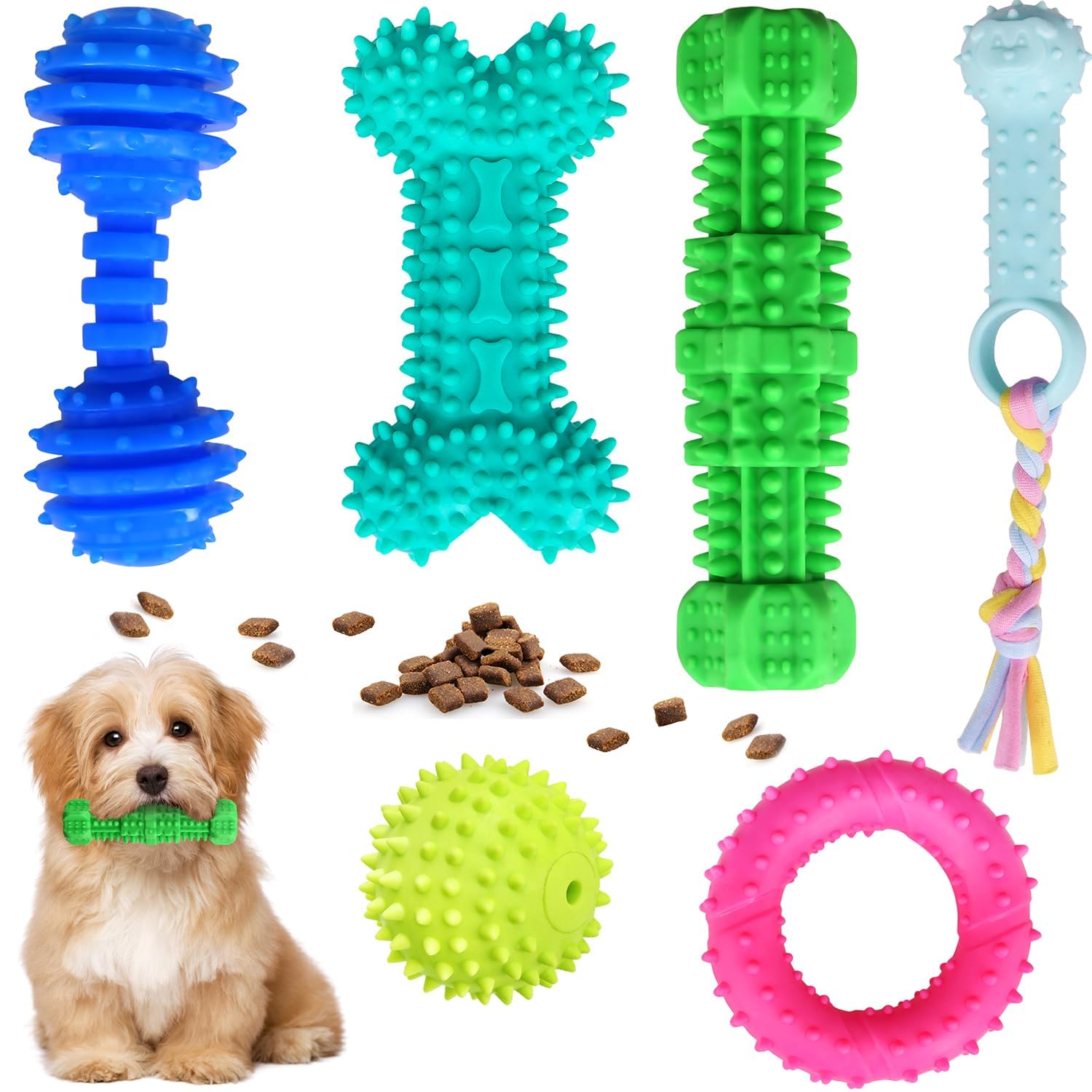 Dog Trust Puppy Chew Toys Soft Durable Rubber Teething Toys For Puppies 2 To 8 Months Interactive Dog Toys For Gum Massage Teeth