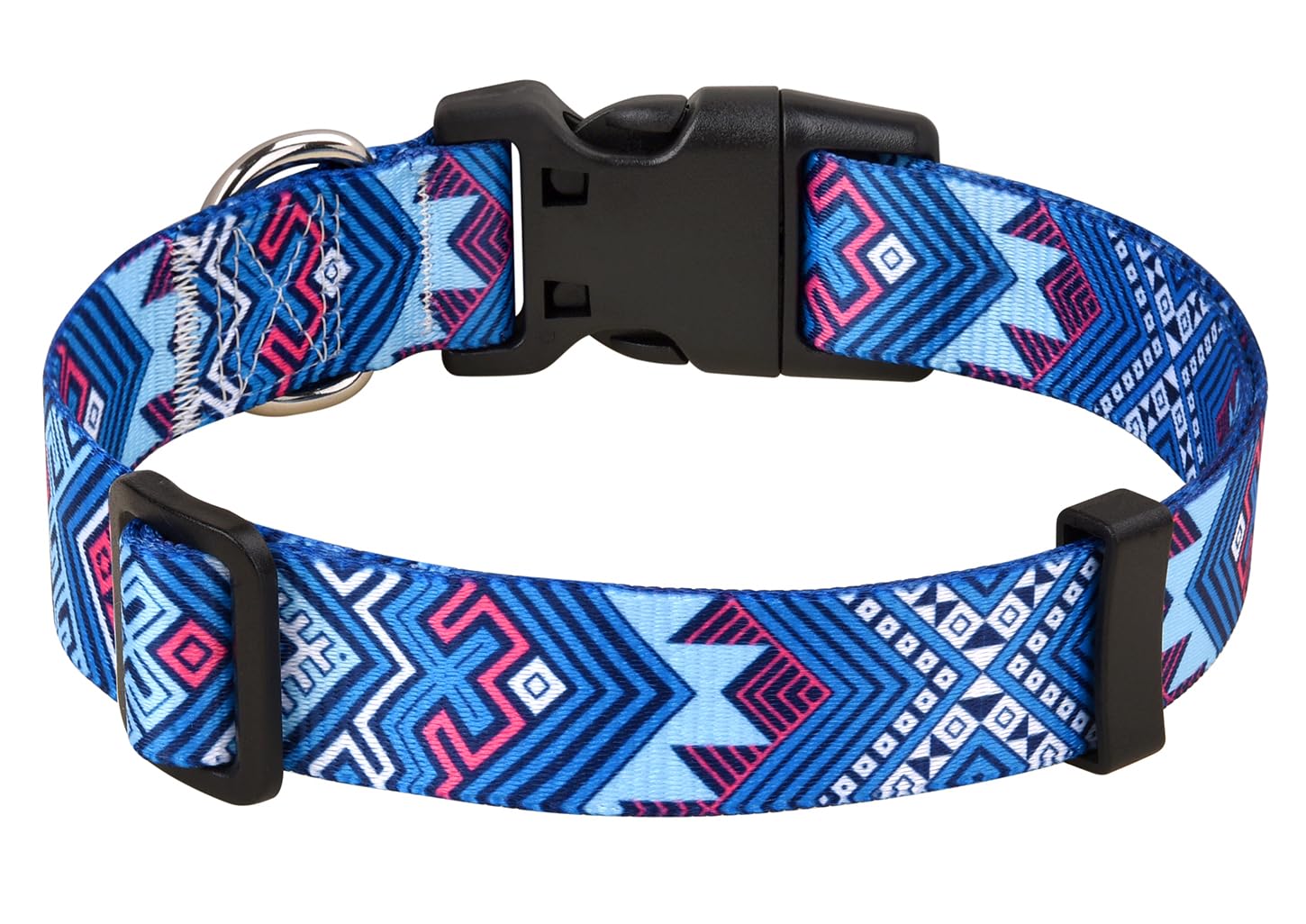 Mihqy Dog Collar With Bohemia Floral Tribal Geometric Patterns - Soft Ethnic Style Collar Adjustable For Small Medium Large Dogs(Blue Ethnic Style,S)