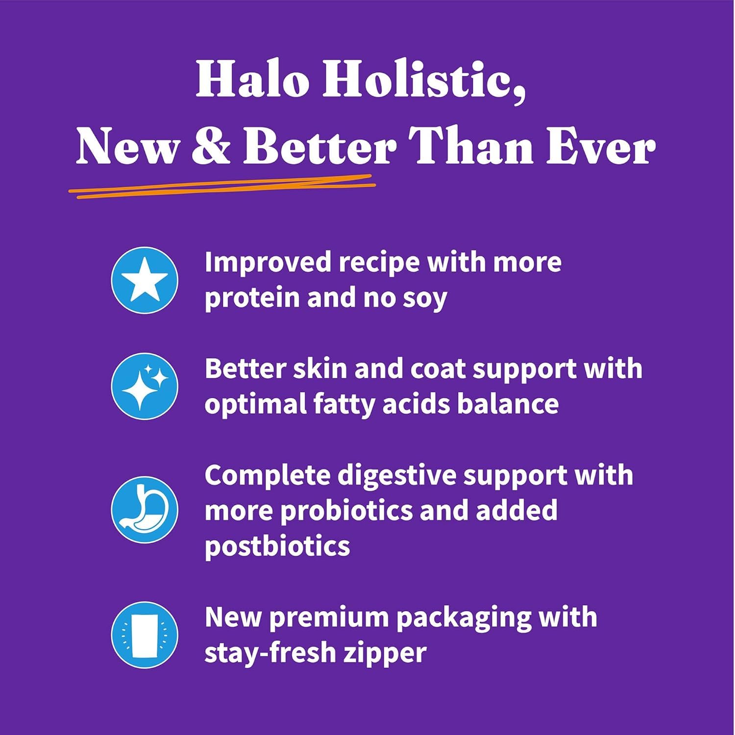 Halo Holistic Cat Food Wild Caught Salmon & Whitefish Formula, Healthy Grains Dry Cat Food, For Sensitive Stomach Support, Kibbl