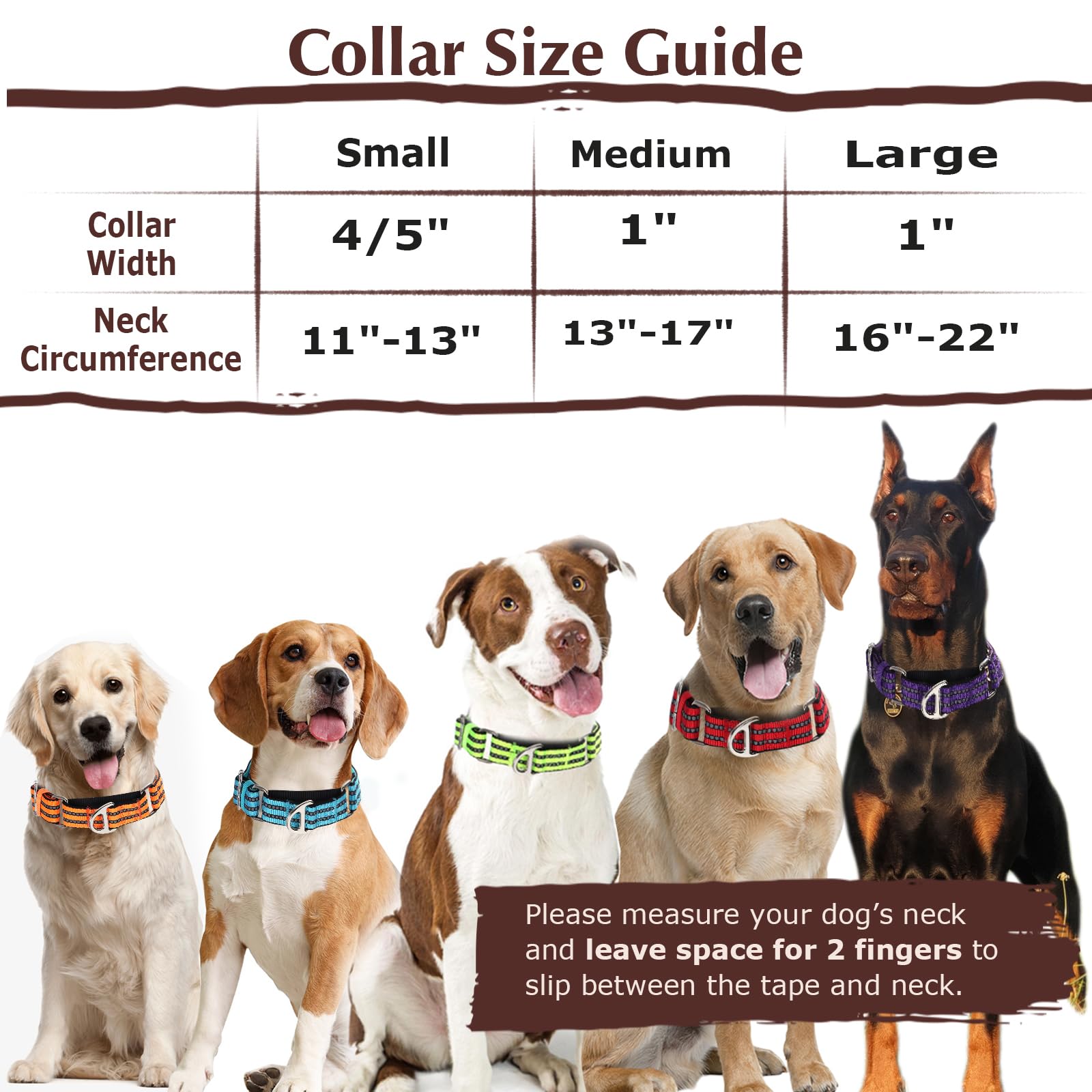 Martingale Dog Collar For Medium Dogs, No Pull Choke Collar With Reflective Nylon - Padded Comfort &- Adjustable Safe Dog Collar