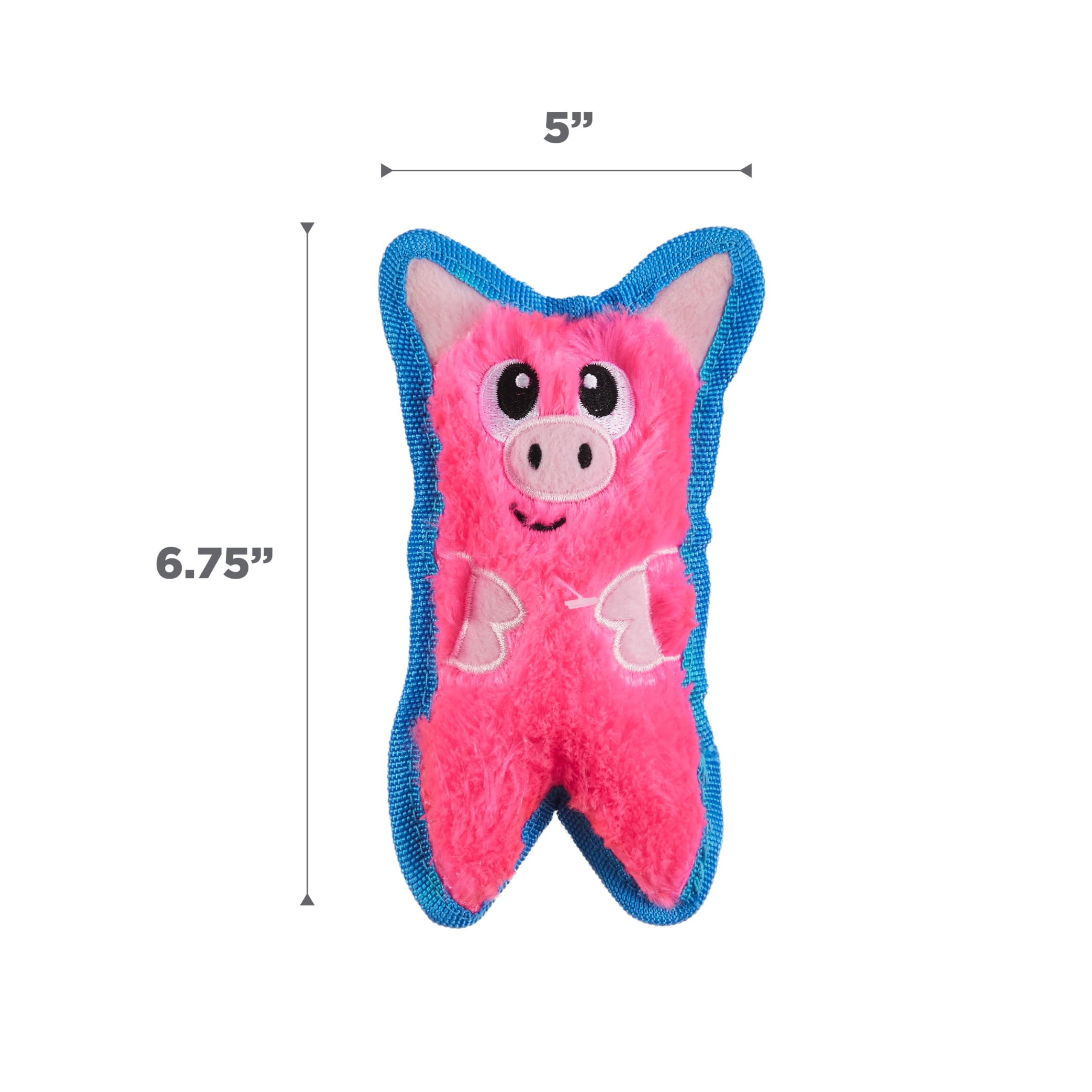 Outward Hound Durablez Tough Plush Squeaky Dog Toy, Pig, Pink, Xs