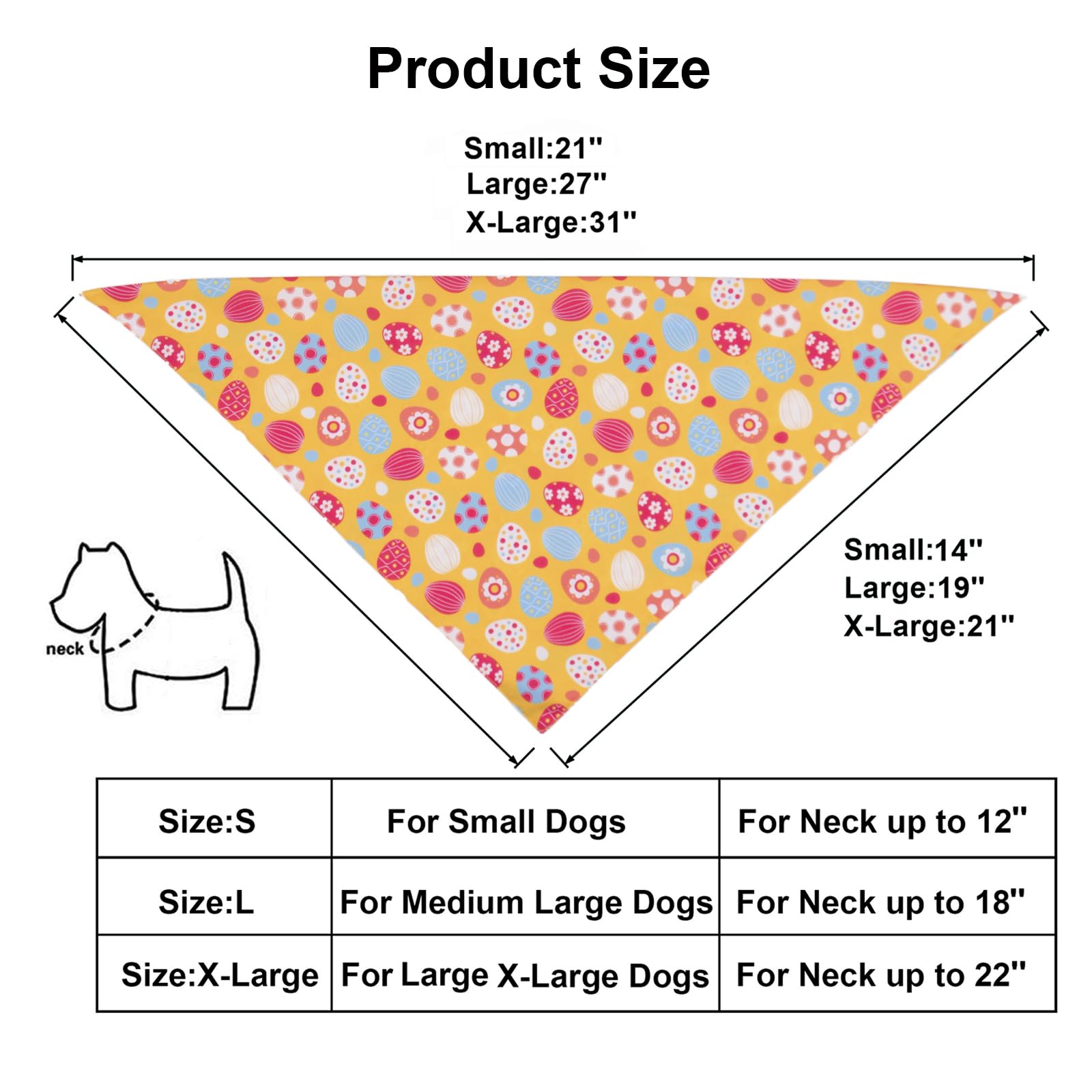 Ptdecor Easter Dog Bandana 2 Pack, Reversible Dog Holiday Festival Scarf, Multi Size, Easter Bandanas For Large And Extra Large
