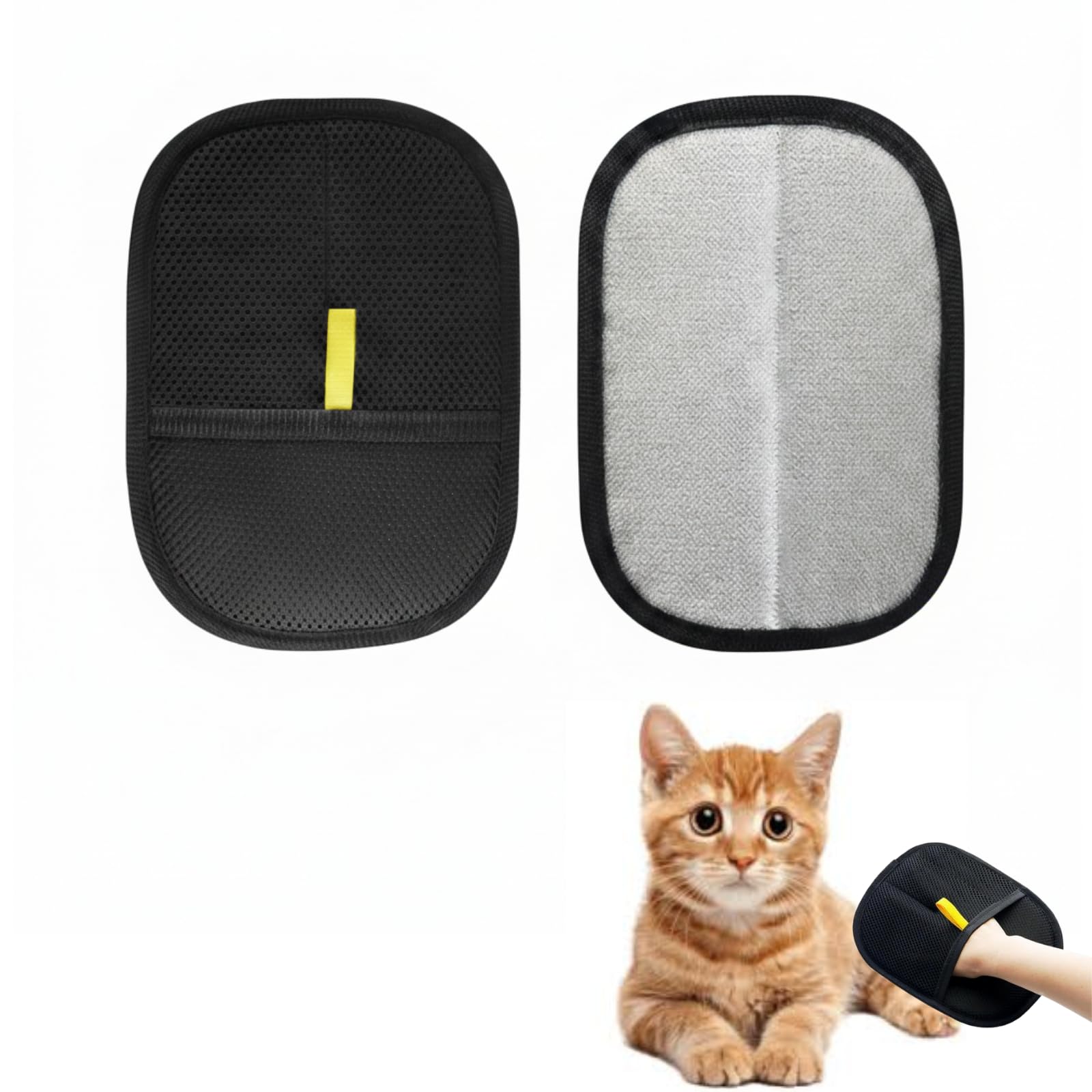 Kittupet Dog & Cat Hair Removal Glove, AntiStatic Pet Deshedding Grooming Glove (21.5X17Cm), 5Finger Mesh Fabric Electrostatic