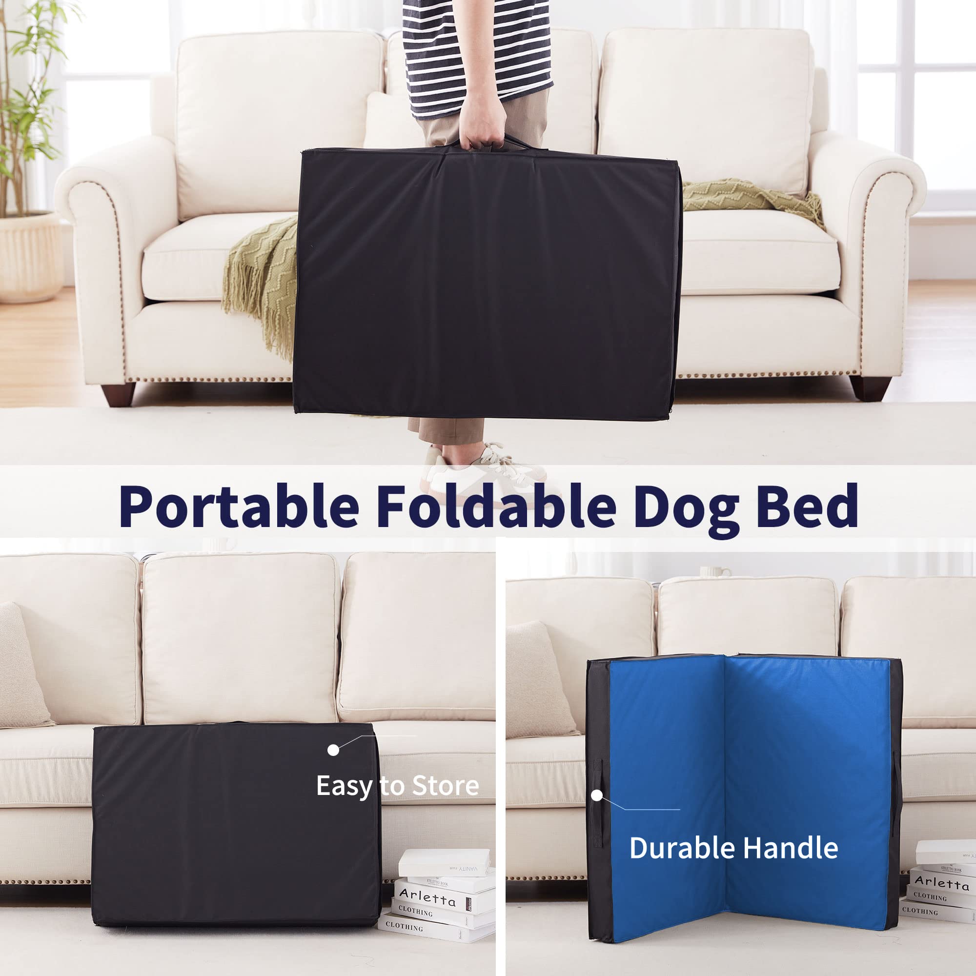 Petabby Outdoor Dog Bed - Waterproof, Portable, Foldable, Orthopedic For Large Dogs - 41'' All Weather Use