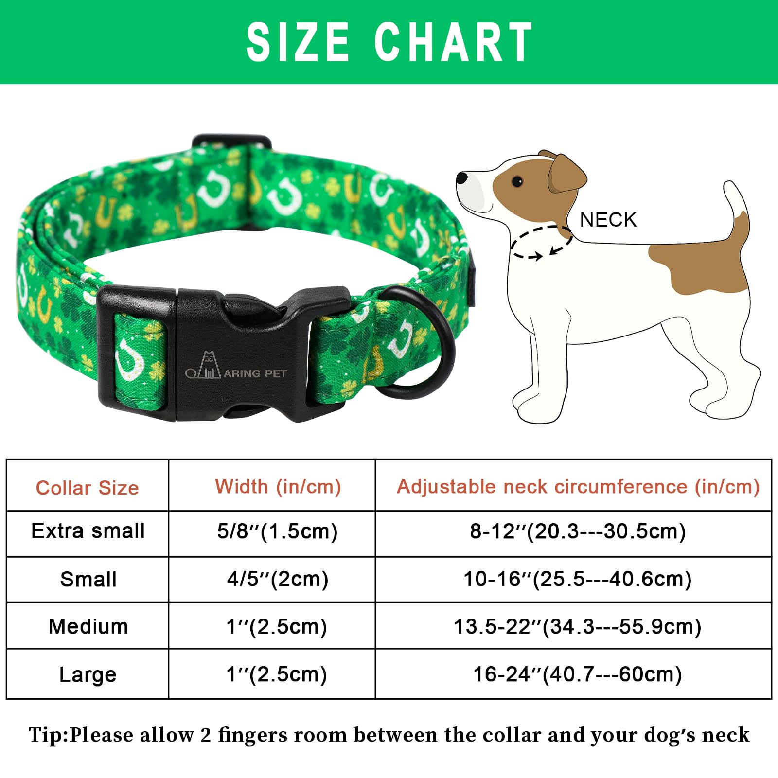 Aring Pet St Patrick'S Day Dog Collar-Cotton Clovers Dog Collar, Adjustable Shamrock Pet Collar Trefoil Puppy Collars With Quick