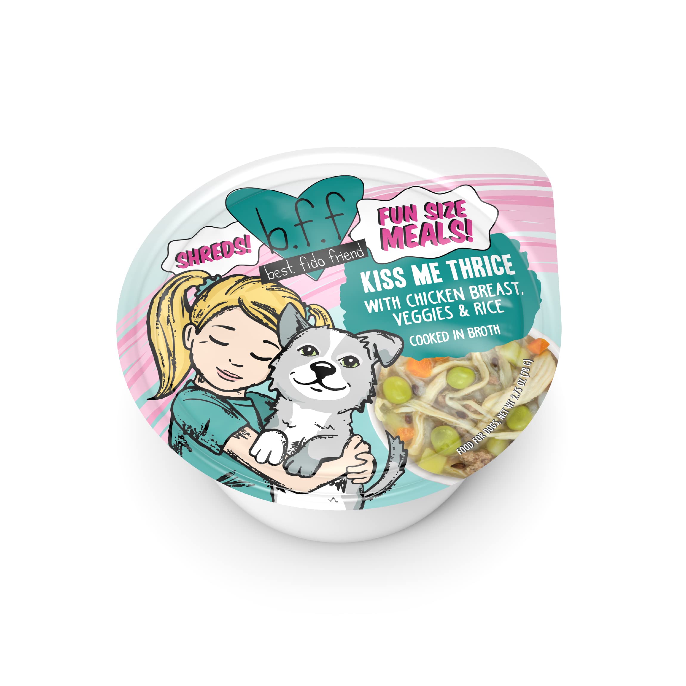 Weruva Best Fido Friend Fun Size Meals for Dogs, Kiss Me Thrice, 2.75oz Cup, Pack of 12