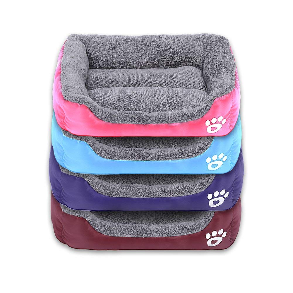 Barelove Square Large Dog Bed Mattress Washable Pads Room Waterproof Bottom (Purple)