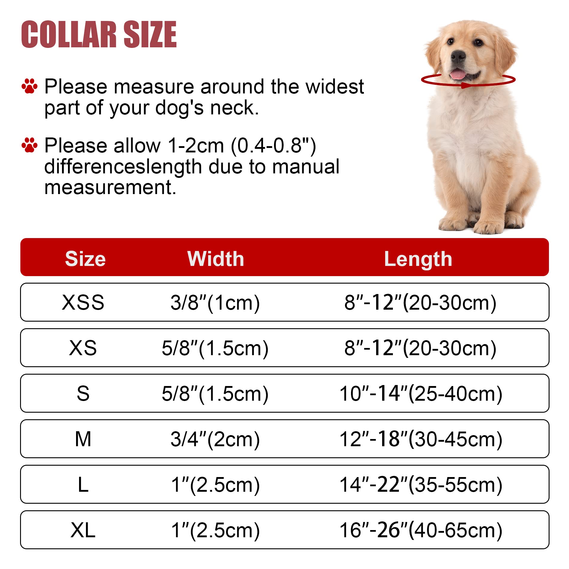 Reflective Dog Collar With Buckle Adjustable Safety Nylon Collars For Small Medium Large Dogs, Hotpink Xxs