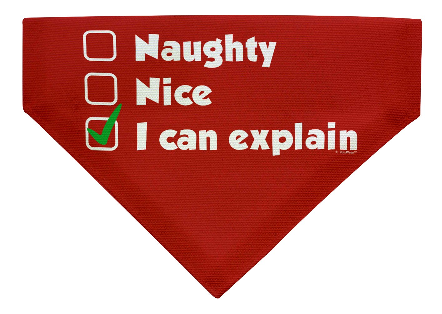 Funny Dog Christmas Clothing Naughty Nice I Can Explain Pet Collar Scarf for Smaller Dogs