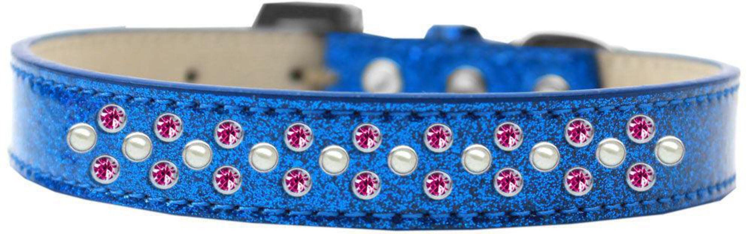 Mirage Pet Products Sprinkles Ice Cream Dog Collar with Pearl and Bright Pink Crystals, Size 18, Red