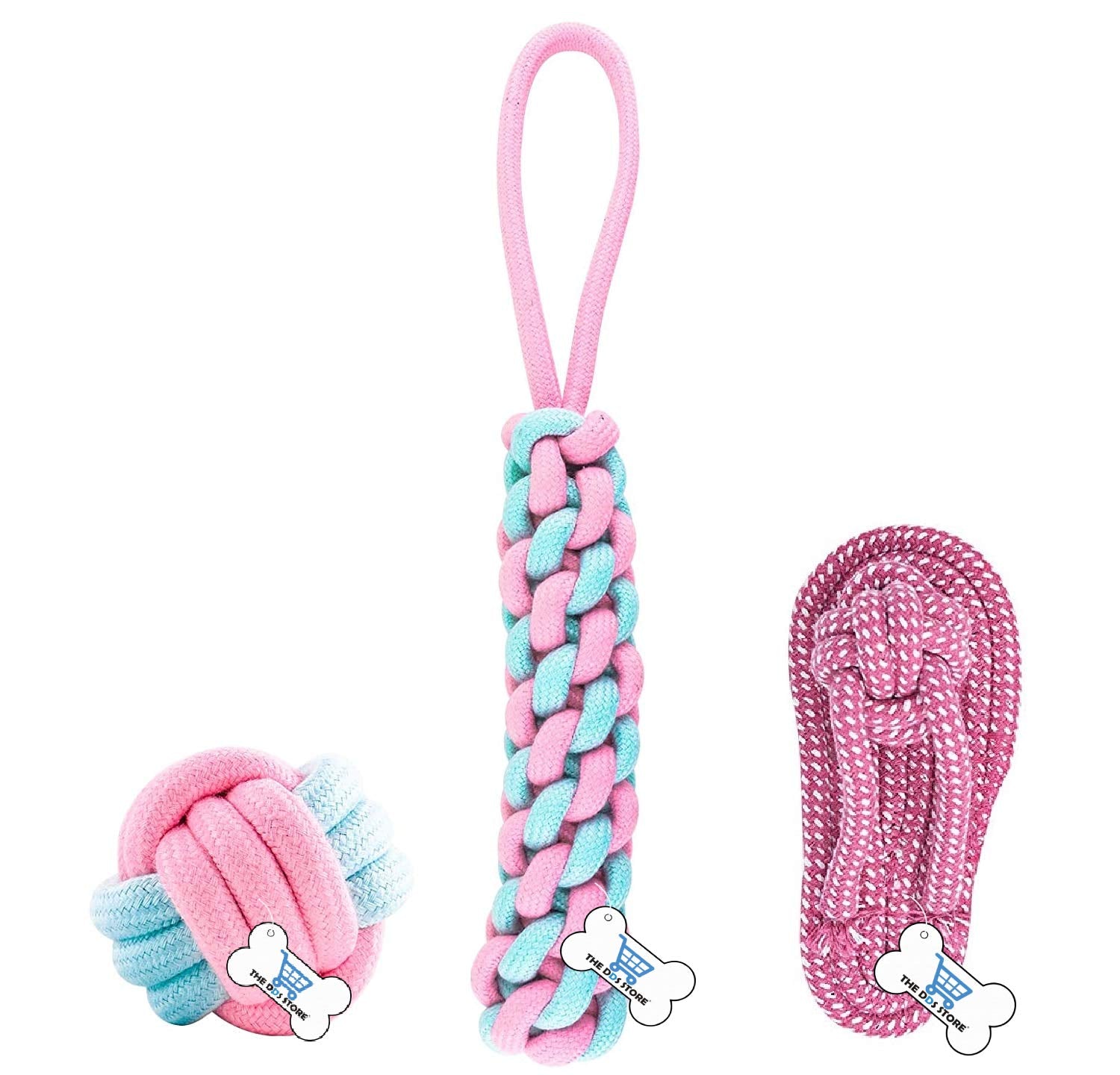 The Dds Store Dog Rope Chew Toys Set Braided Cotton Teeth Cleaning Chewers For Puppies,Small,Medium Dogs Durable Teething Ropes,