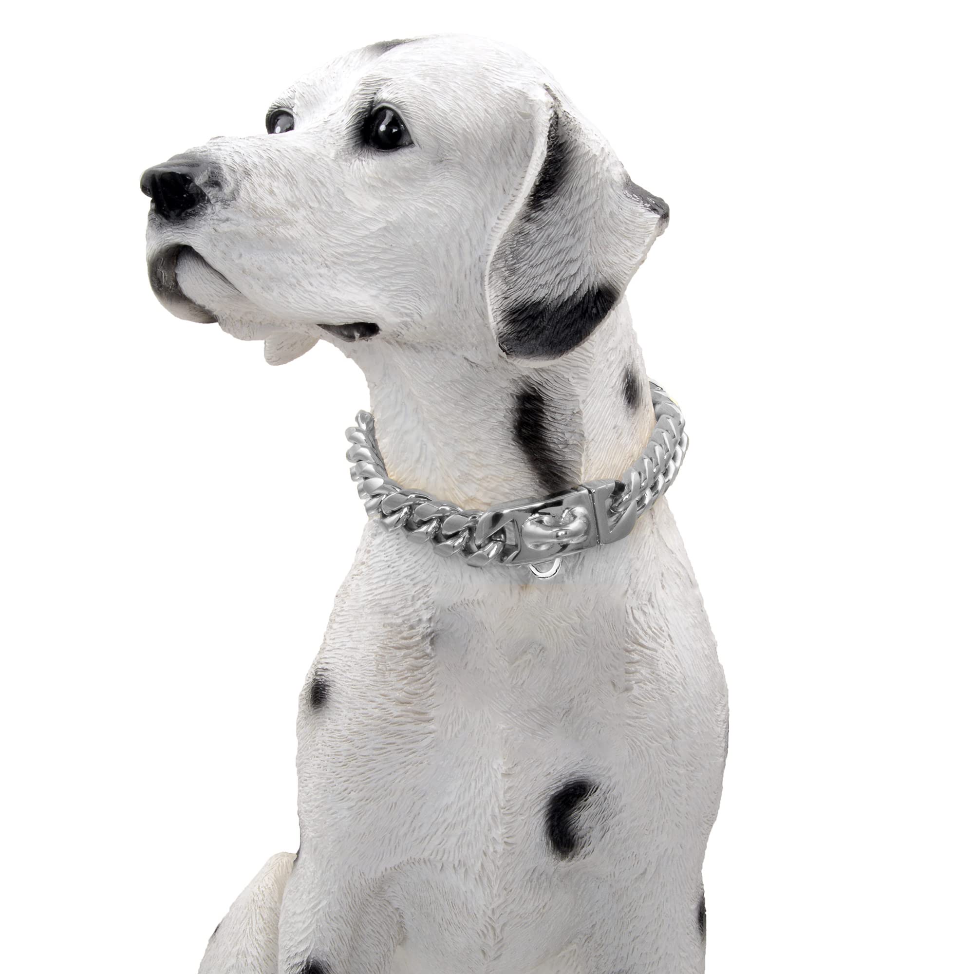 Baobote Gold Dog Chain Collar Walking Metal Chain Collar With Design Secure Buckle,14Mm Heavy Duty Cuban Link Chain Training Col