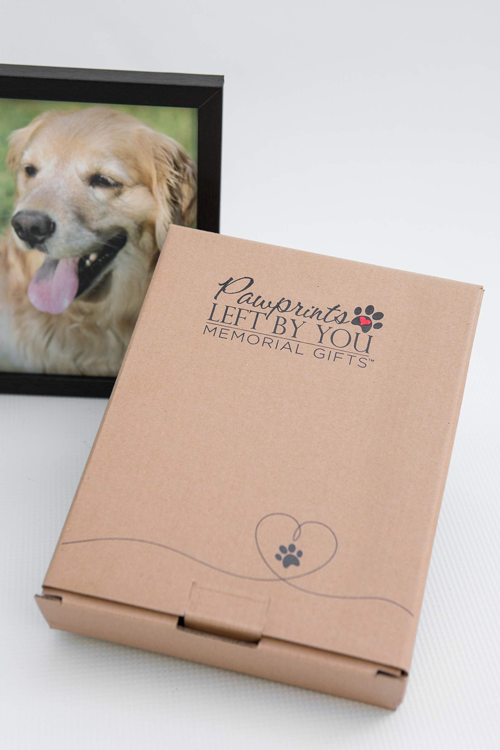 Pawprints Pet Memorial Frame with Pawprints Left by You Poem - Touching Dog Sympathy Gift for Pet Loss Remembrance (Frame With A