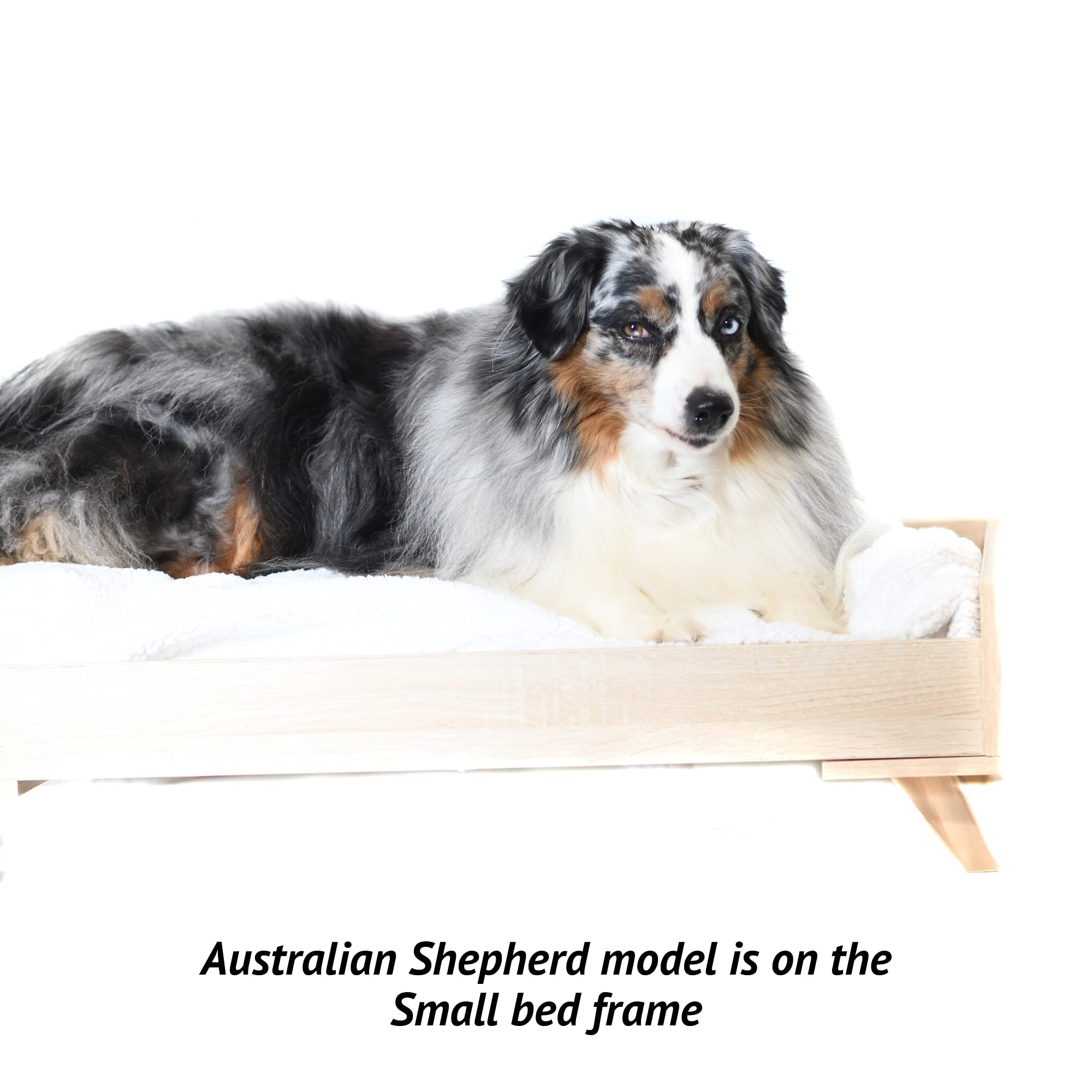 Midlee Raised Wooden Dog Bed Frame - Large Off-White Wood Design