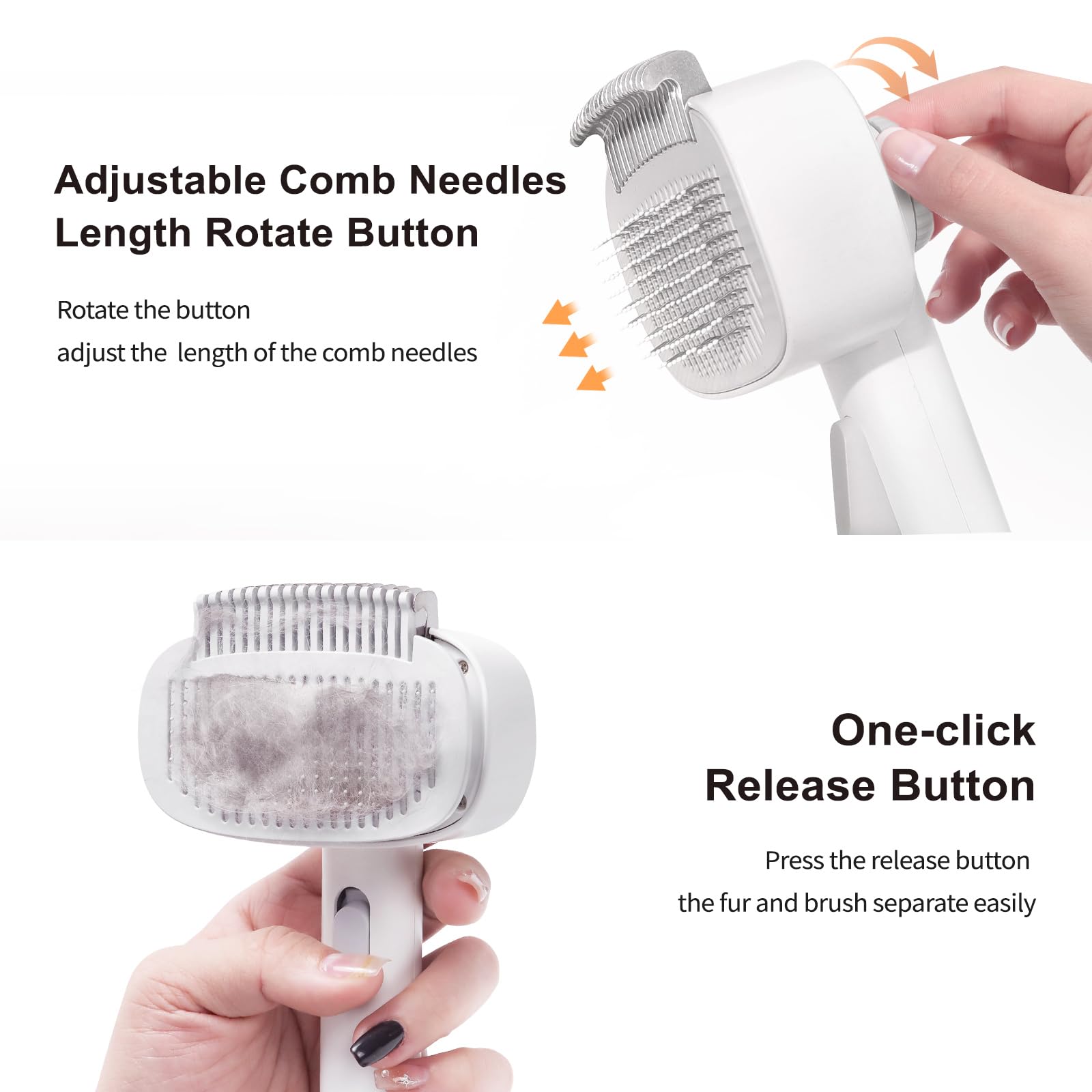 Moesoce 2-In-1 Deshedding Brush & Dematting Comb For Cats, Cat Brush For Long Haired Cats, Effectively Removes Matted Fur & Tang