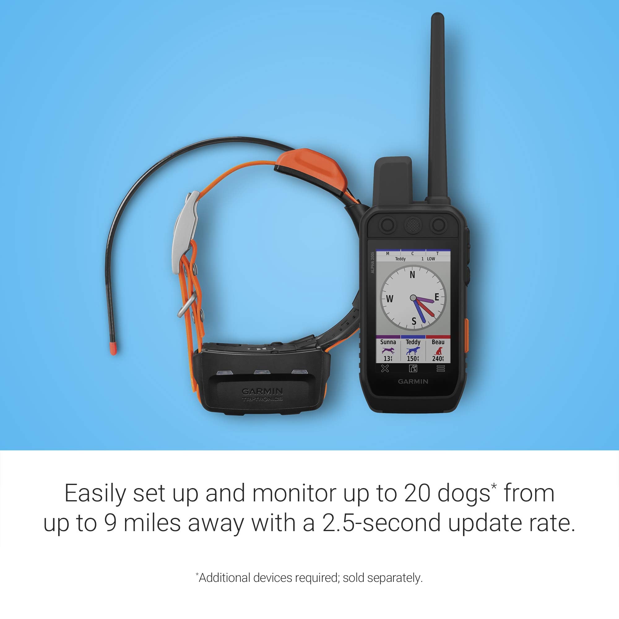 Garmin Alpha 200i/T 5 Dog Tracking Bundle, Handheld and Collar, Utilizes inReach Technology, Sunlight-readable 3.6'' Touchscreen