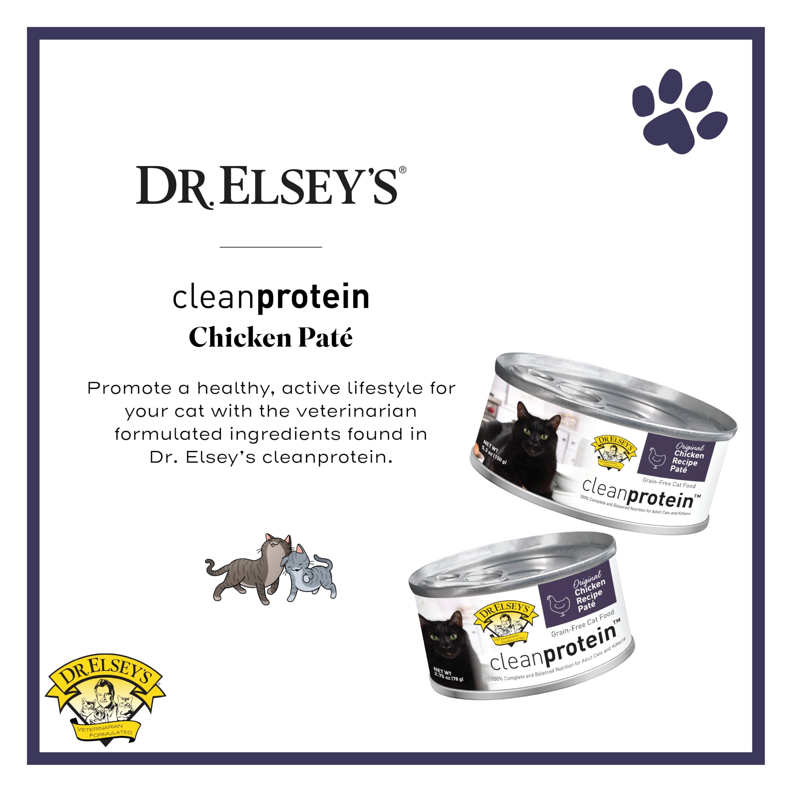 Dr. Elseys cleanprotein Chicken Recipe Wet Cat Food, 2.75 oz Can (Case of 24)