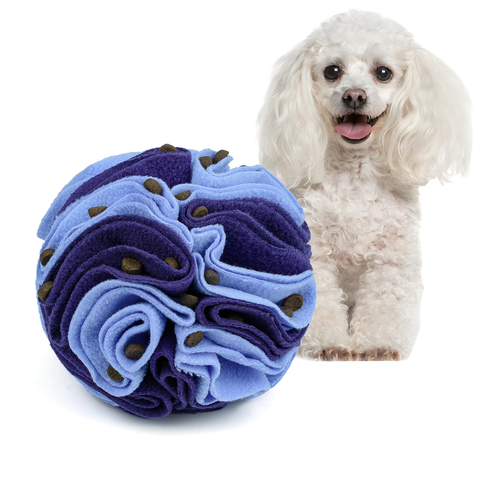 Larimuer Puzzle Sniffing Interactive Dog Ball For Blind Dogs Training & Stress Relief - Gradient Purple
