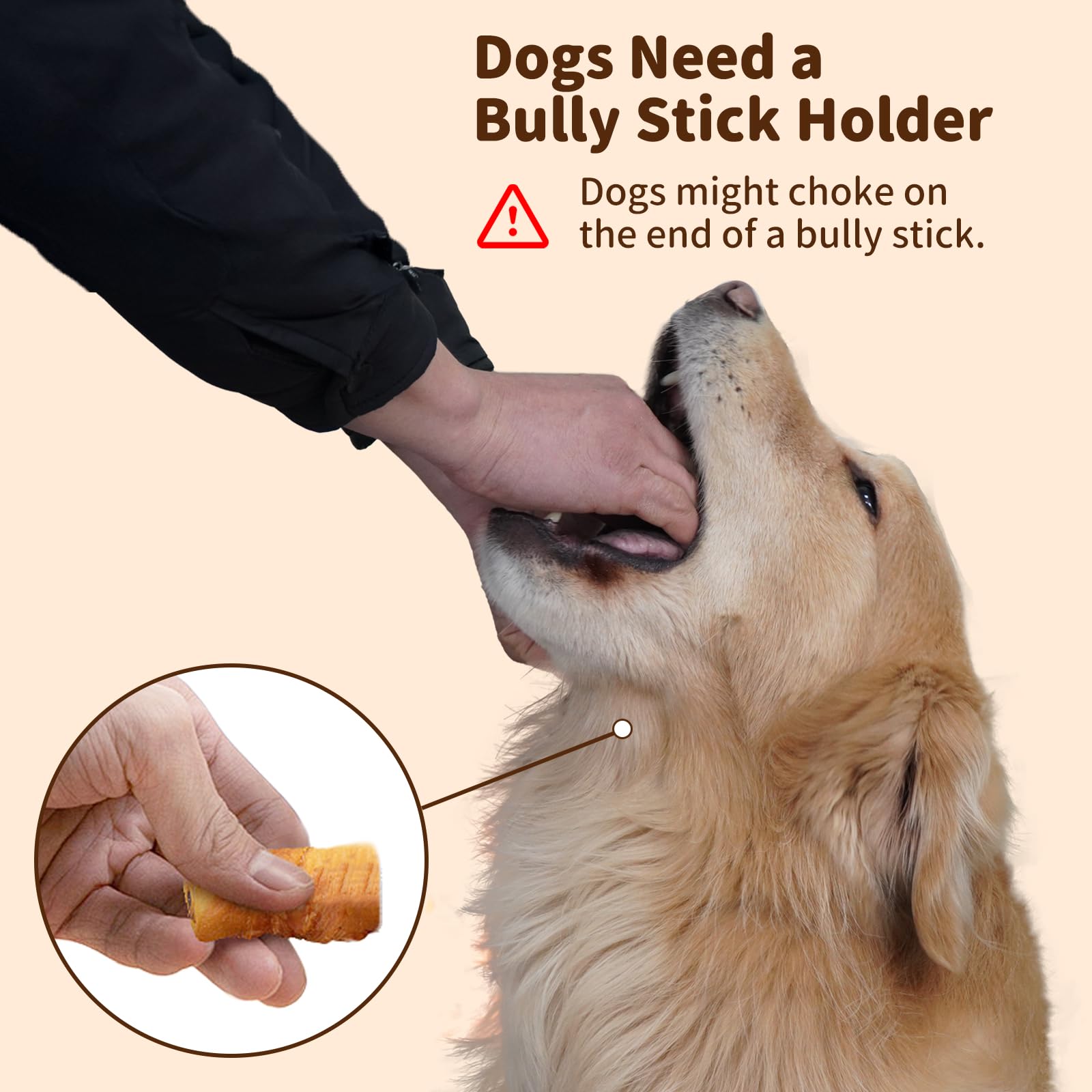 Joybruko Bully Stick Holder For Dogs - For Aggressive Chewers Treat Chew Holder, Heavy Duty Yak Chew Toy Nylon Bone, Prevent Cho