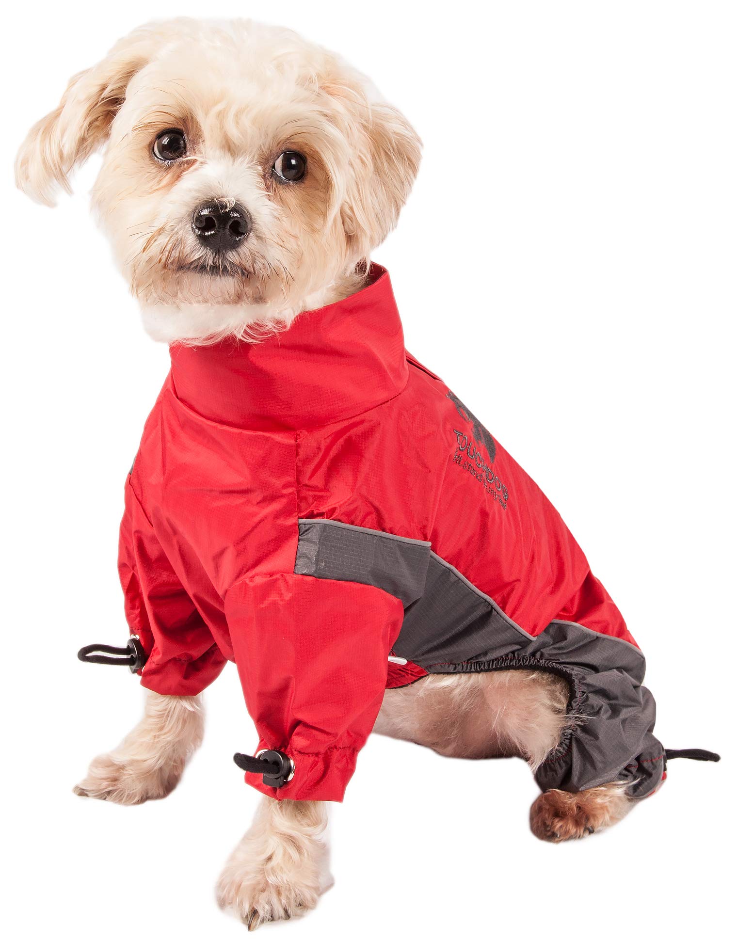 TOUCHDOG Quantum-Ice Full Body Bodied Adjustable and 3M Reflective Pet Dog Coat Jacket w/ Blackshark Technology, Small, Red, C