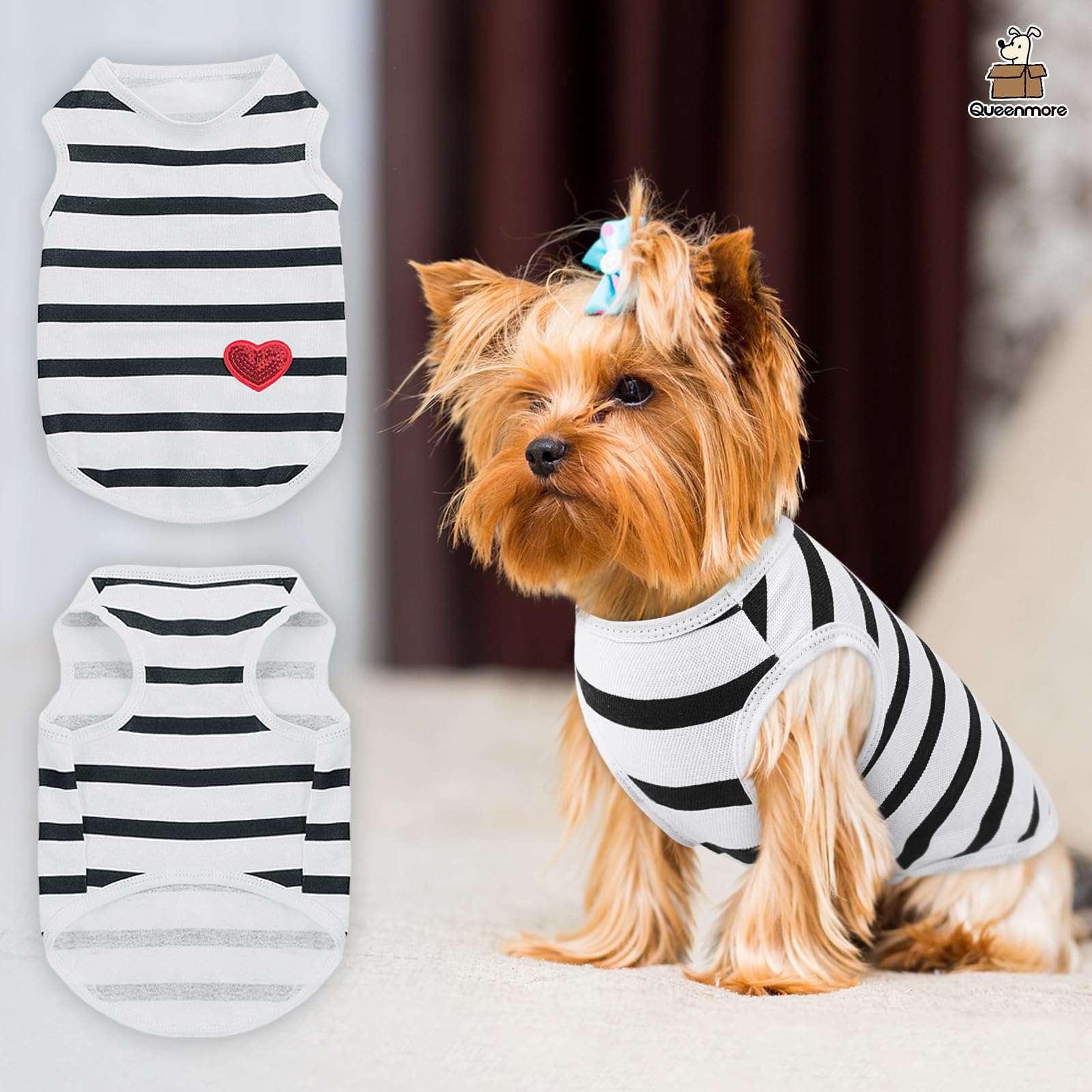 Queenmore Striped Dog Shirt, Cotton/Polyester, Long Sleeve, Blue, Xs To Xl, Unisex, Dog, Cat, Small To Large Breeds