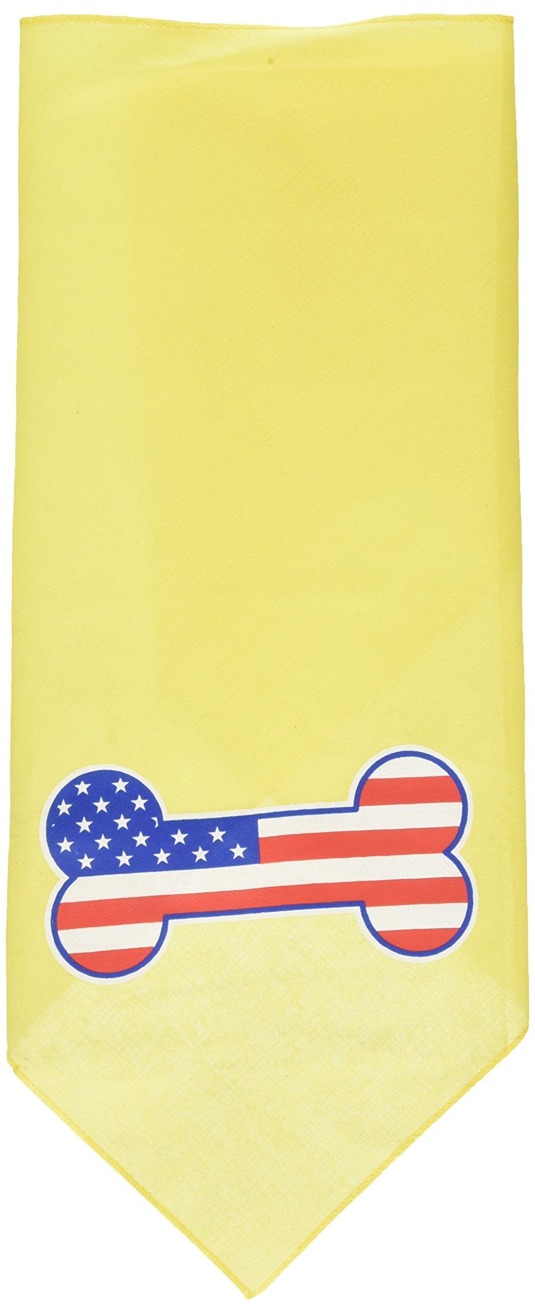 Mirage Pet Products Bone Flag American Screen Print Bandana for Pets, Large, Yellow