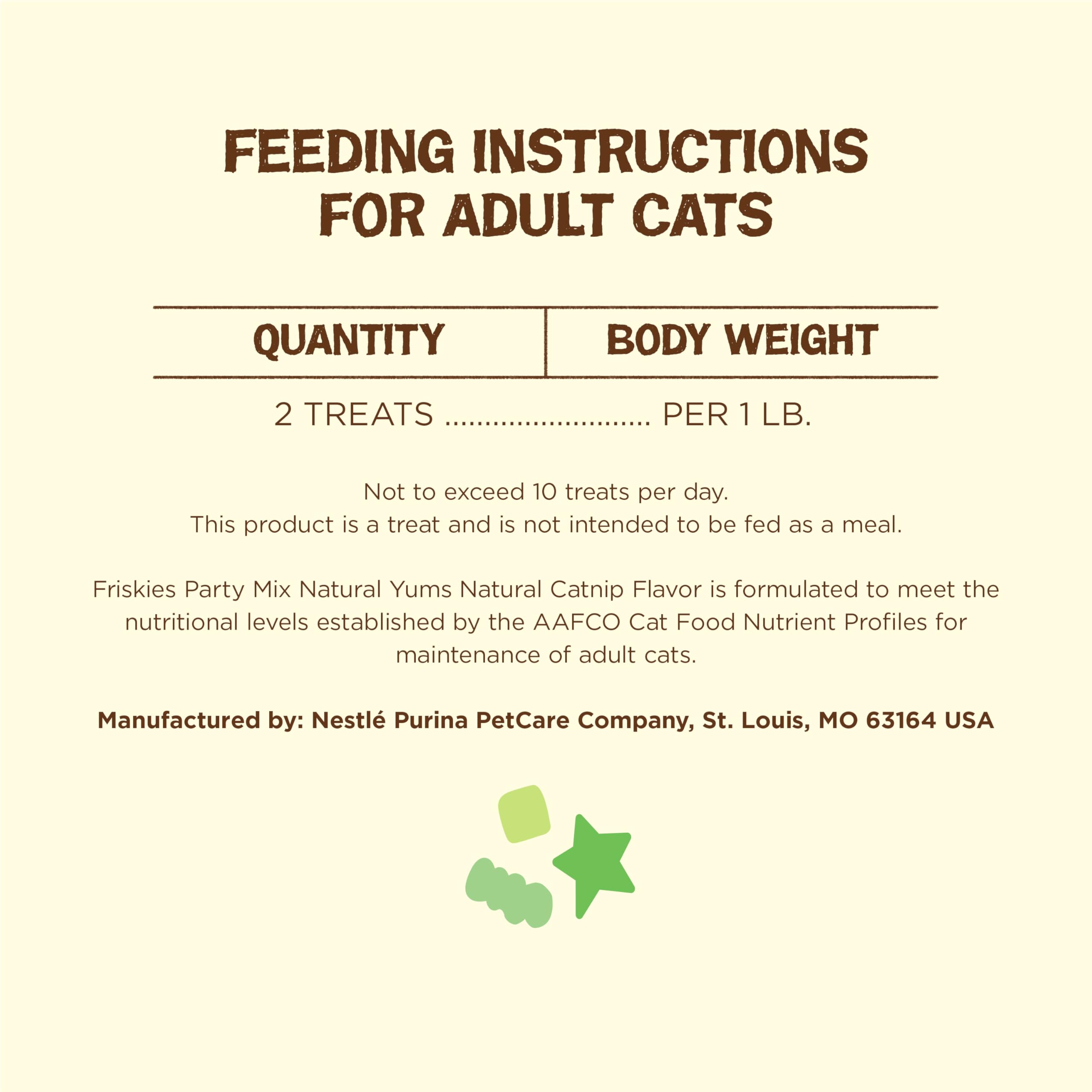 Purina Friskies Made in USA Facilities, Natural Cat Treats, Party Mix Natural Yums Catnip Flavor - 20 Ounce (Pack of 1)
