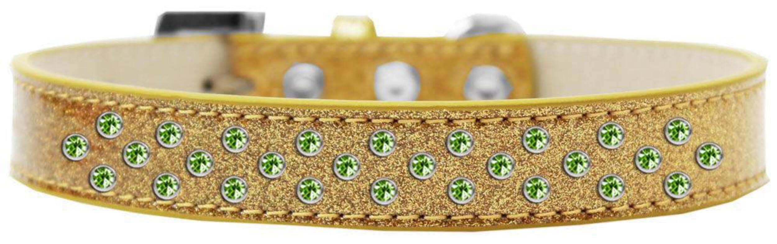 Mirage Pet Products Sprinkles Ice Cream Dog Collar with Lime Green Crystals, Size 12, Pink