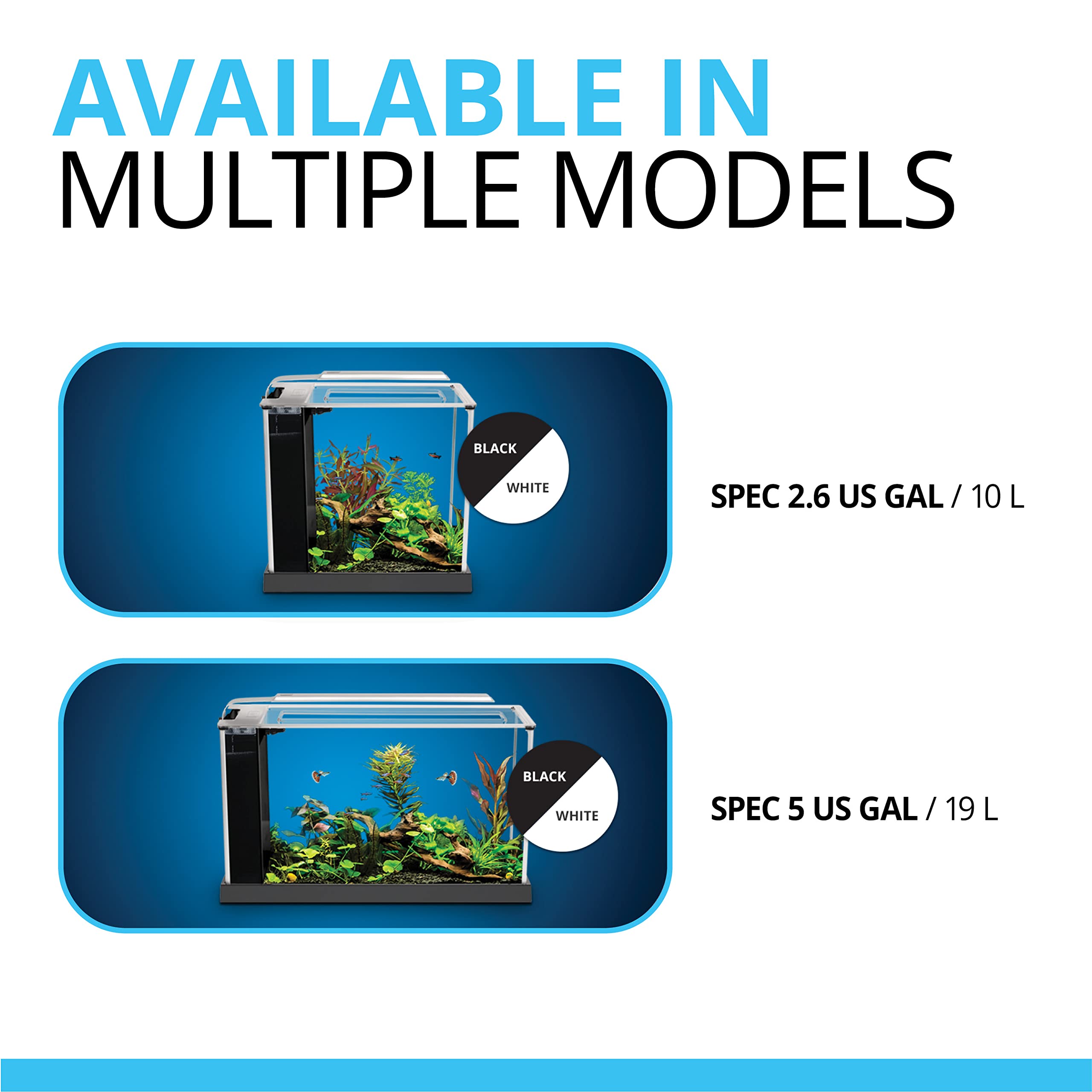 Fluval Spec Iii Aquarium Kit, Aquarium With Led Lighting And 3-Stage Filtration System, 2.6 Gallon, White, 10517A1