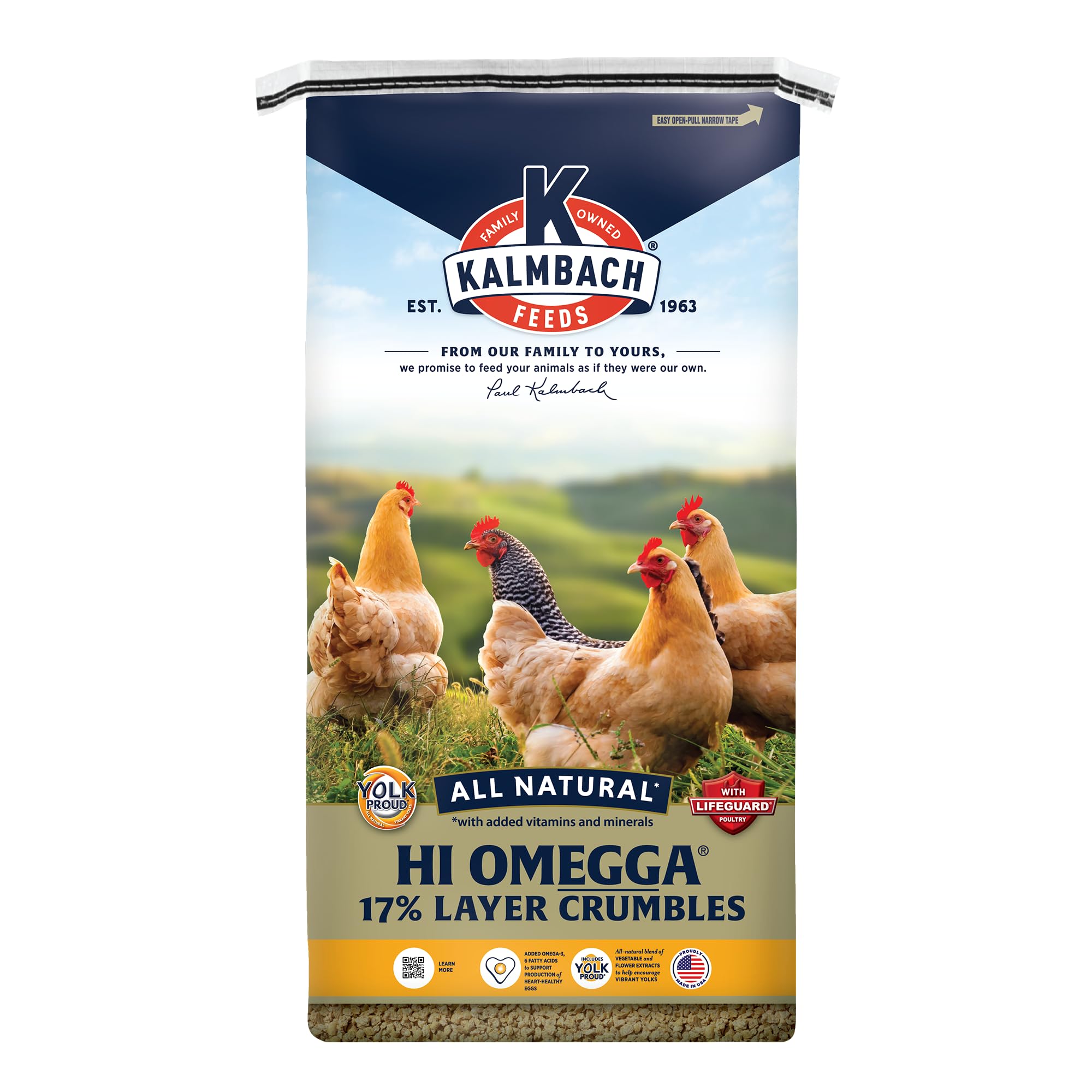 Kalmbach Feeds Hi Omega All Natural Layer Crumbles, 50 Lb