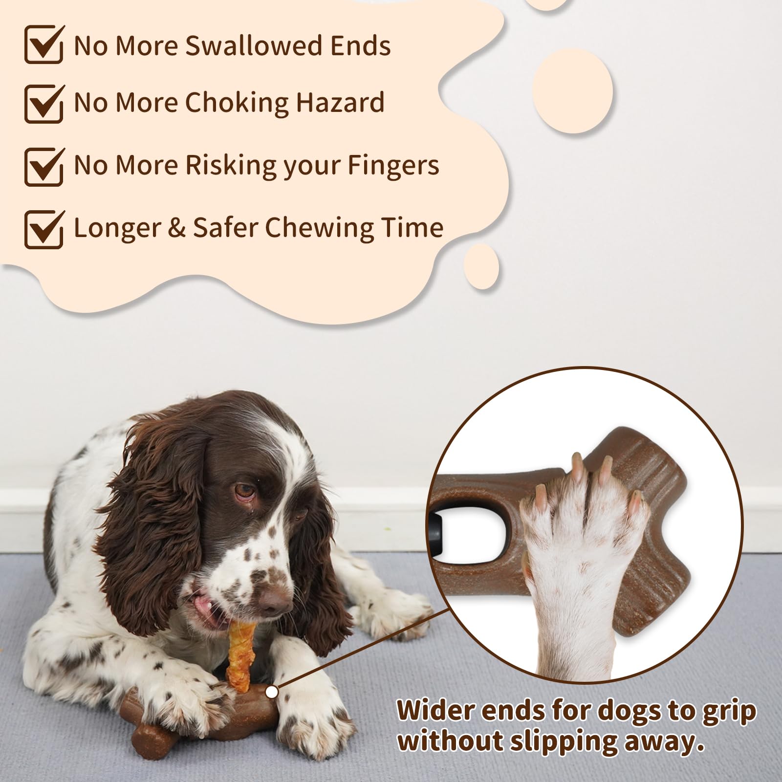 Joybruko Bully Stick Holder For Dogs - For Aggressive Chewers Treat Chew Holder, Heavy Duty Yak Chew Toy Nylon Bone, Prevent Cho