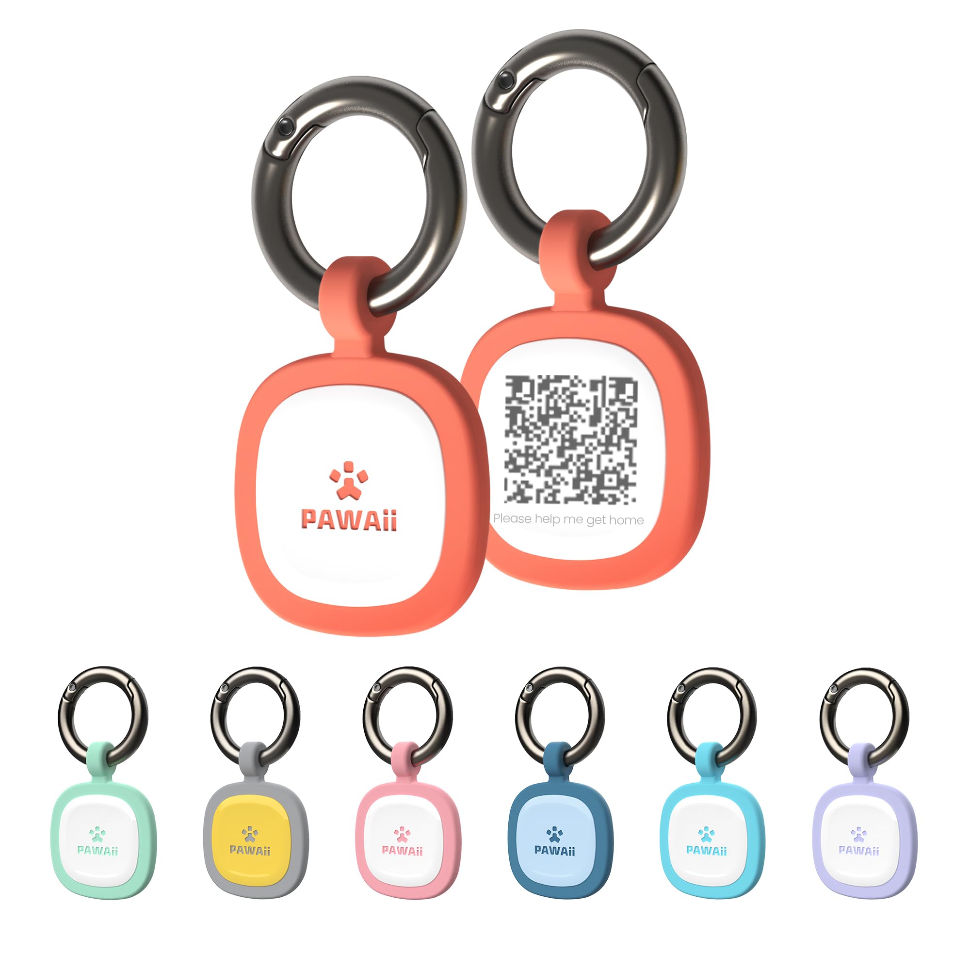 Pawaii QR Code Pet ID Tag, Silent Silicone Dog ID Tag, Modifiable Pet Online Profile, Free Online Pet Page Emergency Contact, Scan QR Receive Instant Pet Location Alert Email, 1Pack (Bright Red)-New Condition