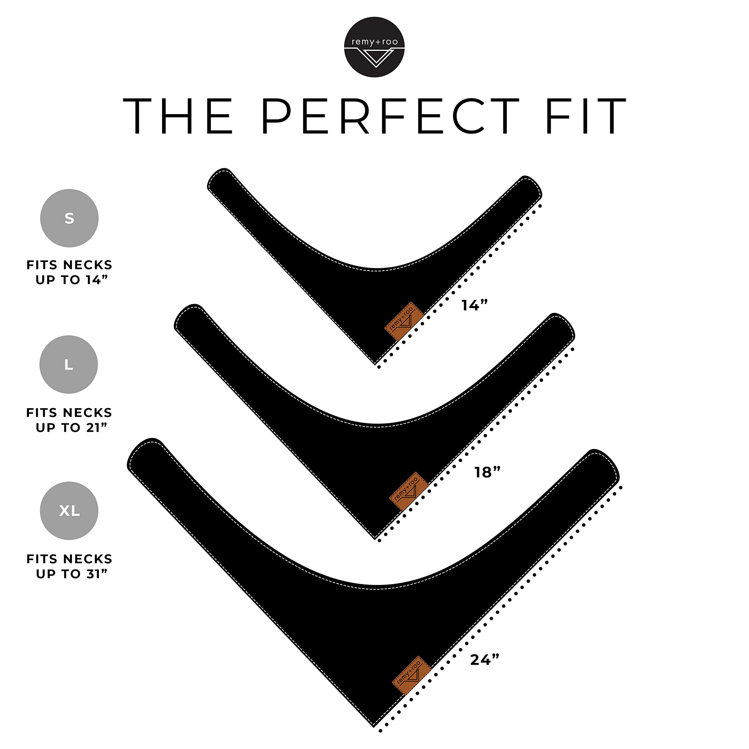 Remy+Roo Dog Bandanas - 4 Pack  Rubi Set  Premium Durable Fabric  Unique Shape  Adjustable Fit  Multiple Sizes Offered  (Large)