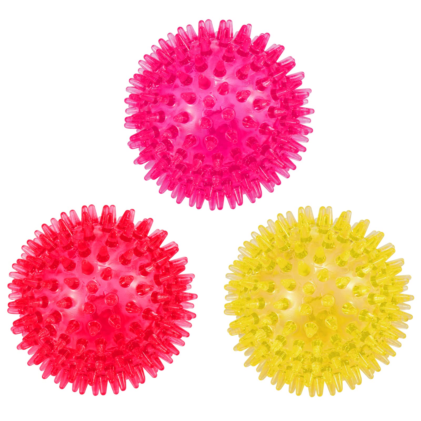 petizer 3-Pack 3.5    Squeaky Dog Toy Balls, Floating Dog Pool Balls, Dog Spiky Balls, Interactive Fetch Toys for Puppy, Dog Che