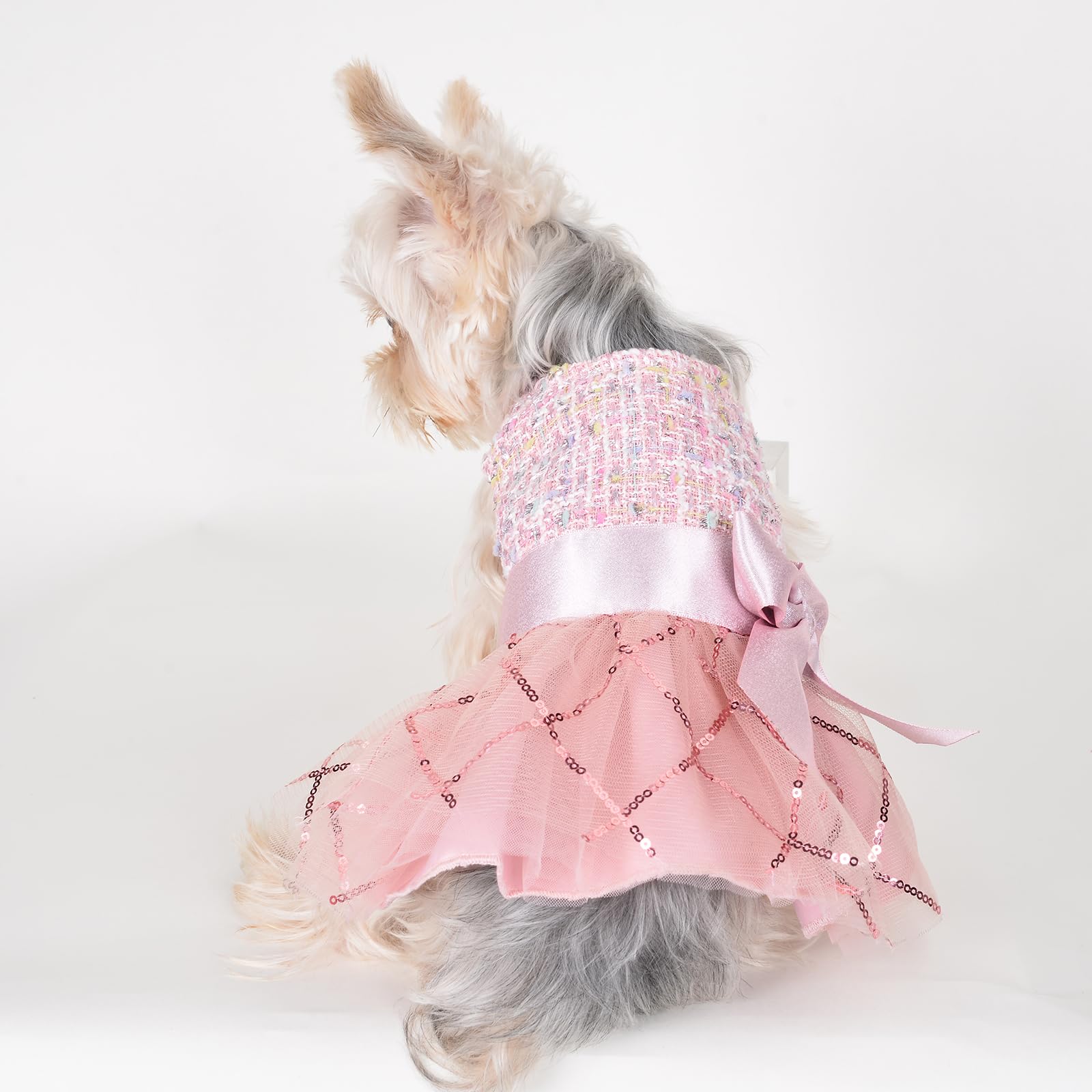 Dog Sweater Winter Clothes For Small Dogs Boy Girl Fall Dress Warm Fleece Chihuahua Yorkie Teacup Dresses Cat Sweaters (Sequin P