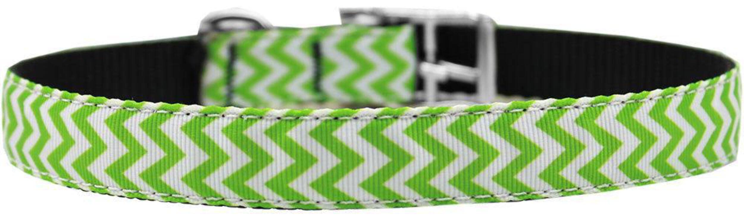 Mirage Pet Products Chevrons Nylon Dog Collar with Classic Buckle, Size 20, Yellow