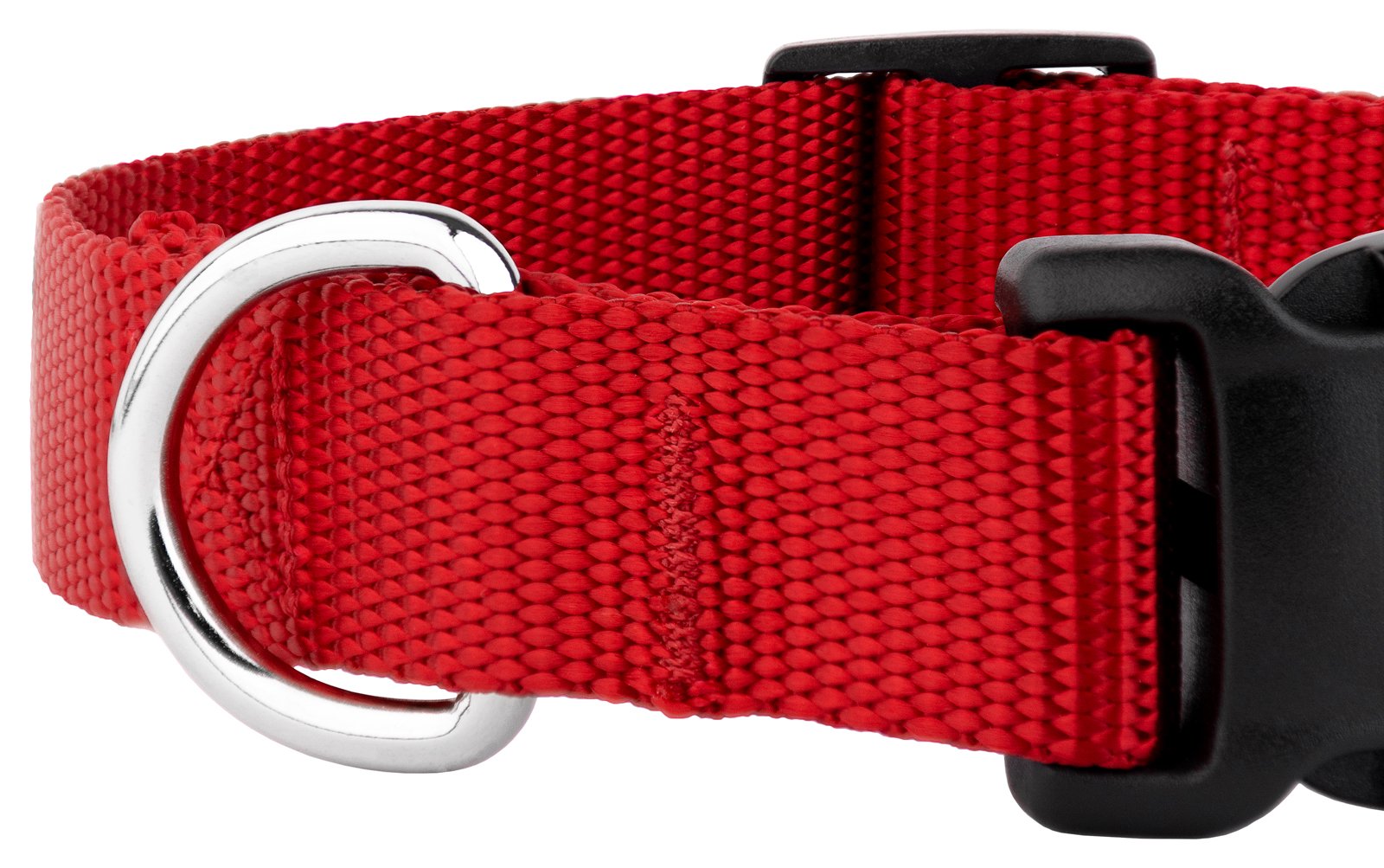 Country Brook Petz - 30+ Vibrant Colors - American Made Deluxe Nylon Dog Collar With Buckle (Micro, 3/8 Inch Wide, Red)